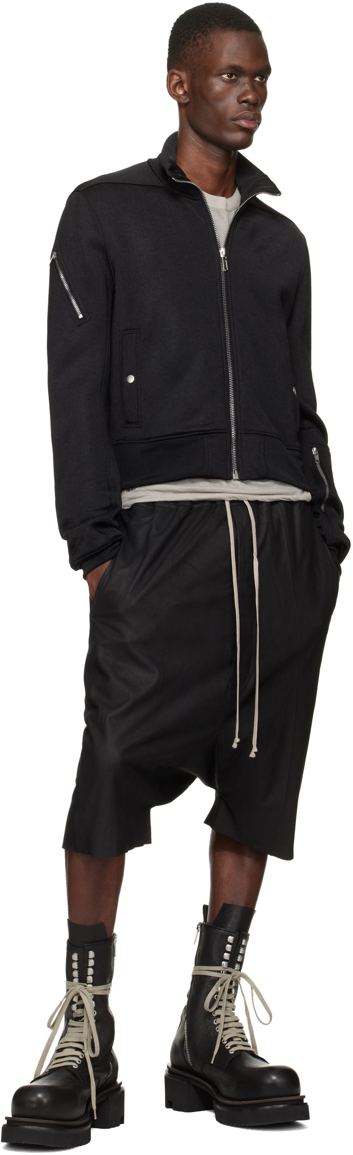 Rick Owens: Black Temple Pull On Mega Tractor Boots | SSENSE