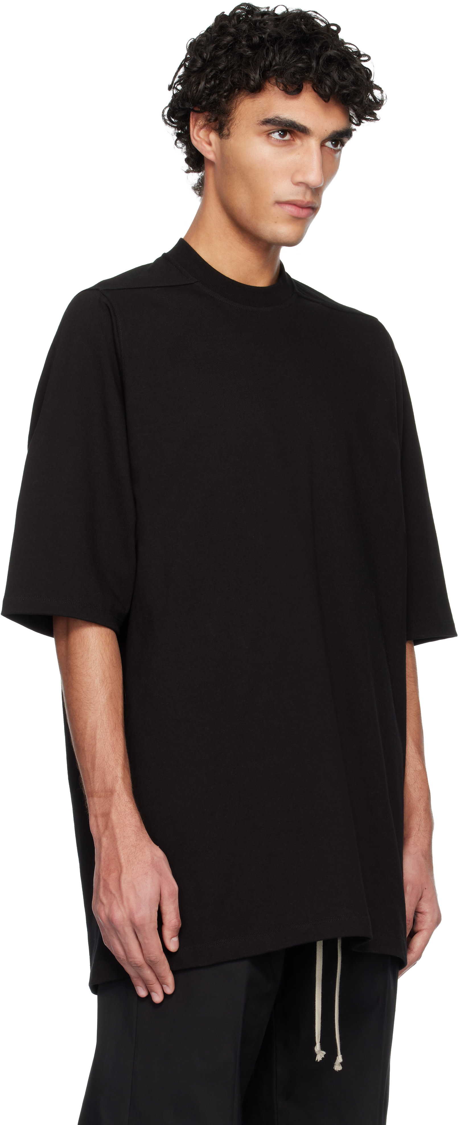 Rick Owens: ブラック Temple Tommy Tシャツ | SSENSE 日本
