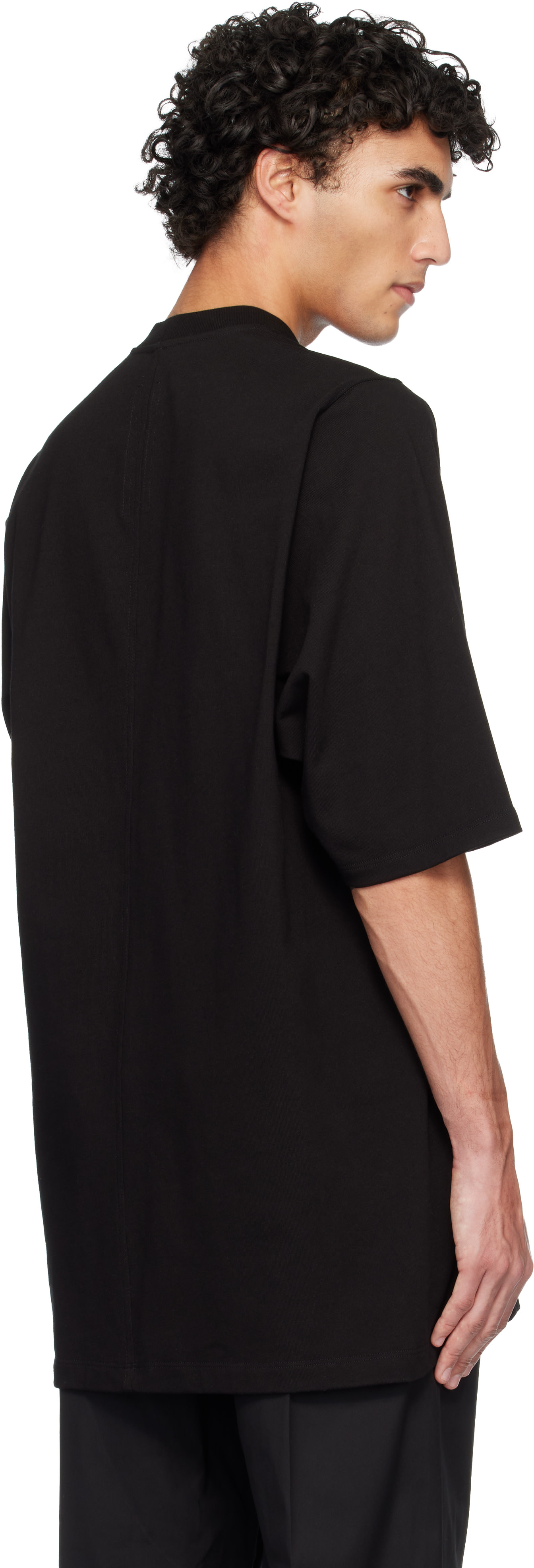 Rick Owens: ブラック Temple Tommy Tシャツ | SSENSE 日本