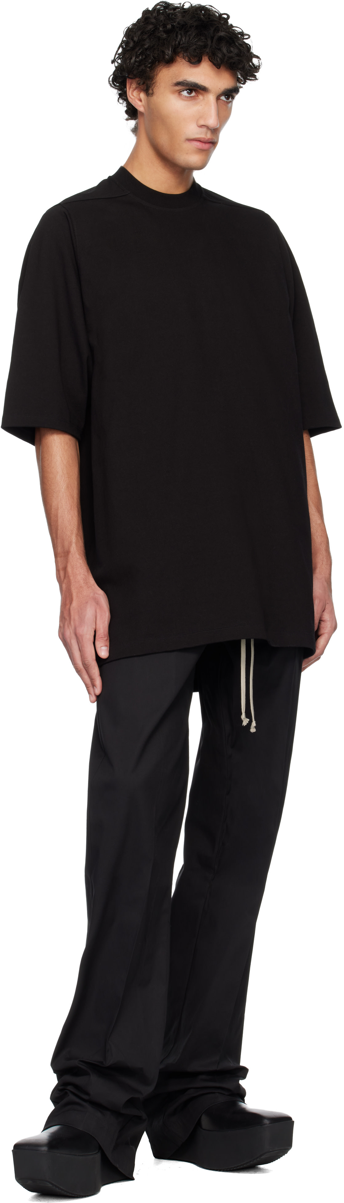 Rick Owens: ブラック Temple Tommy Tシャツ | SSENSE 日本