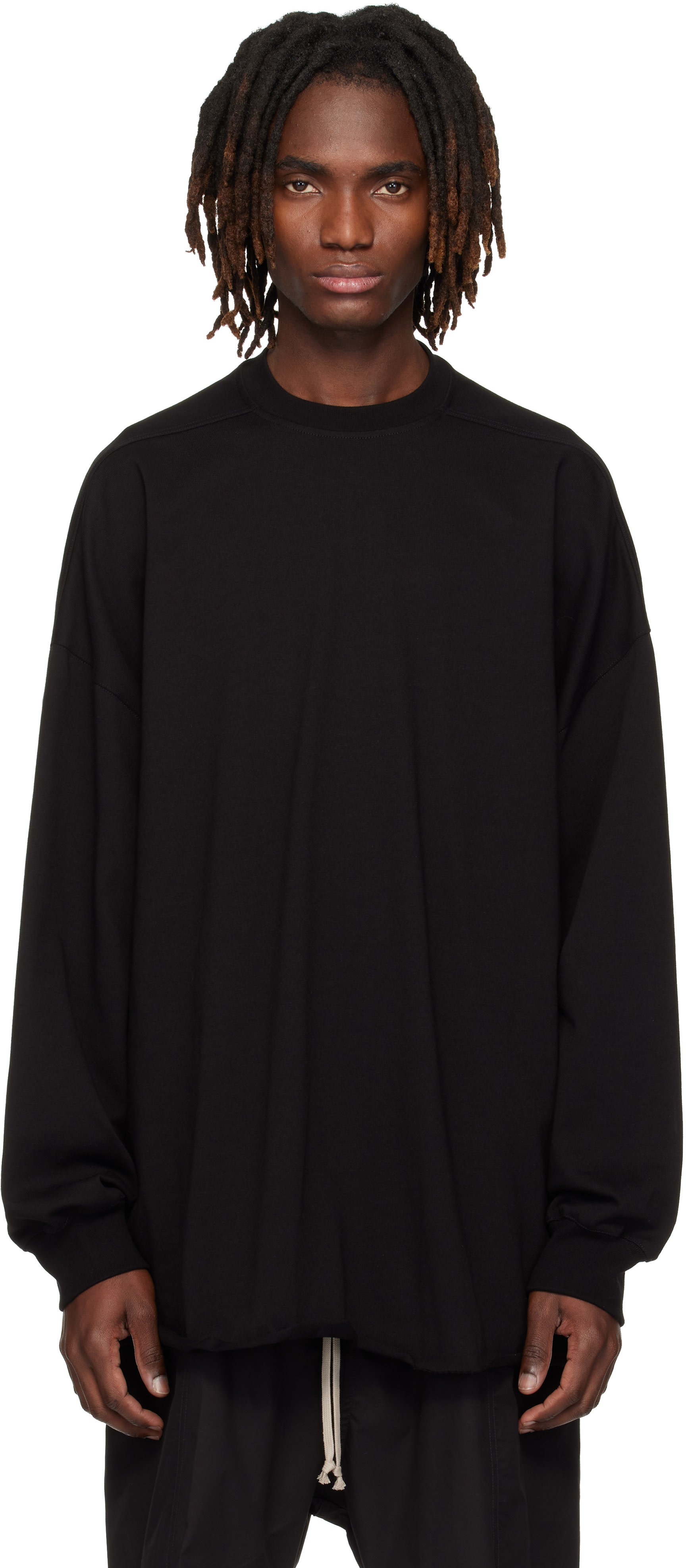 Rick Owens: ブラック Temple Heavy Tommy Tシャツ | SSENSE 日本