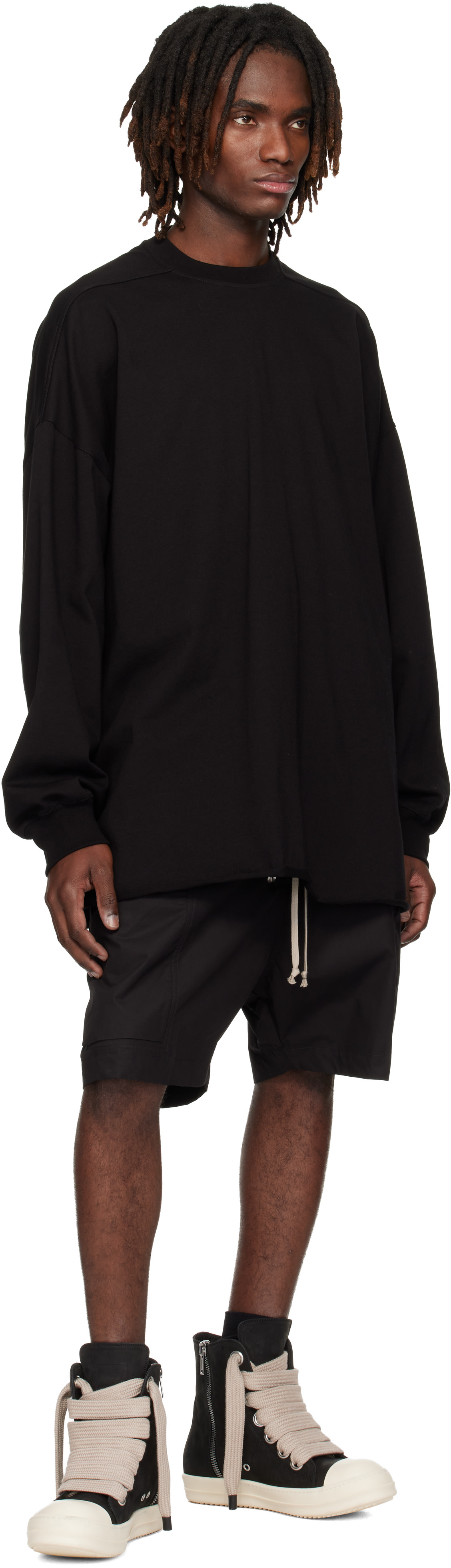 Rick Owens: ブラック Temple Heavy Tommy Tシャツ | SSENSE 日本