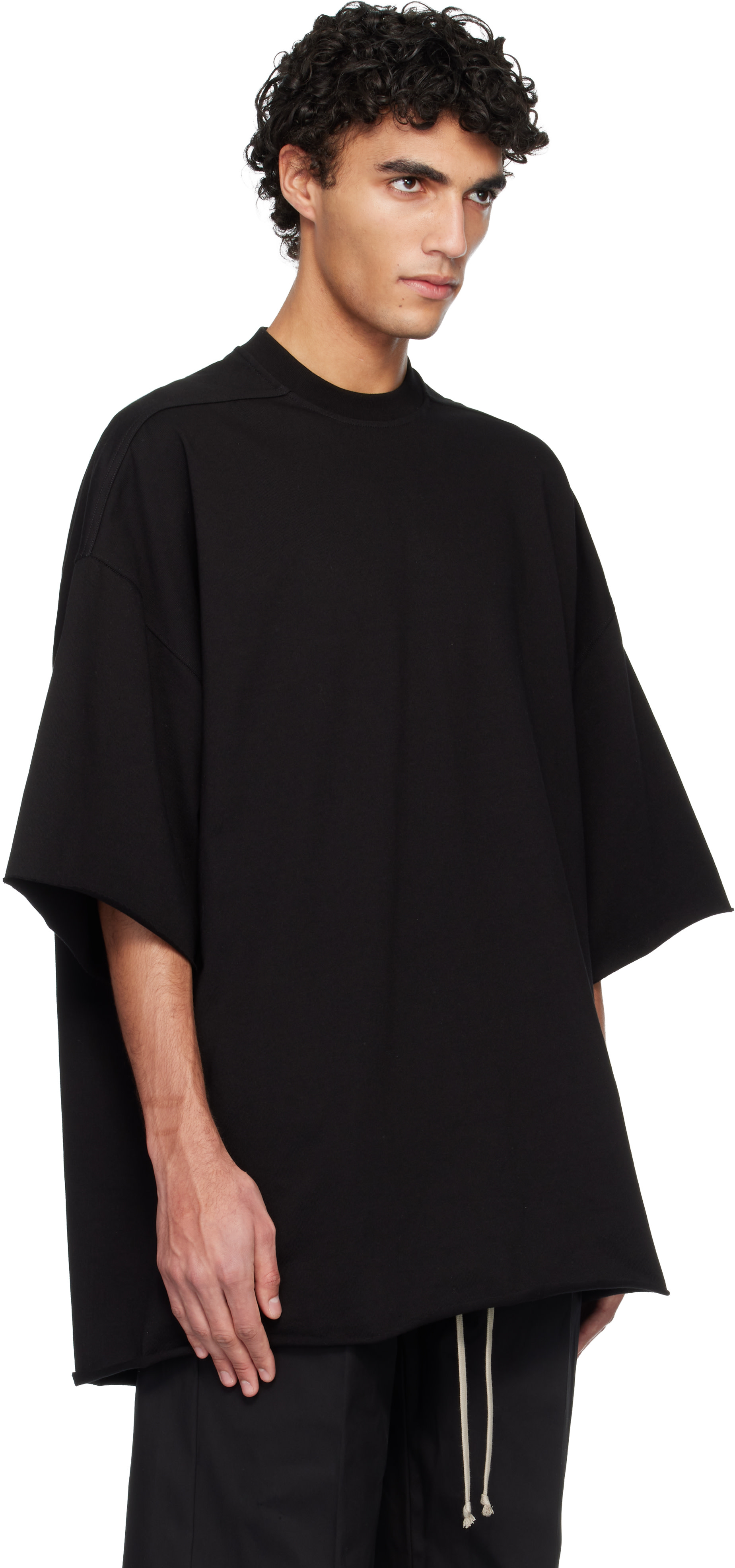 Rick Owens: ブラック Temple Jumbo SS Tシャツ | SSENSE 日本