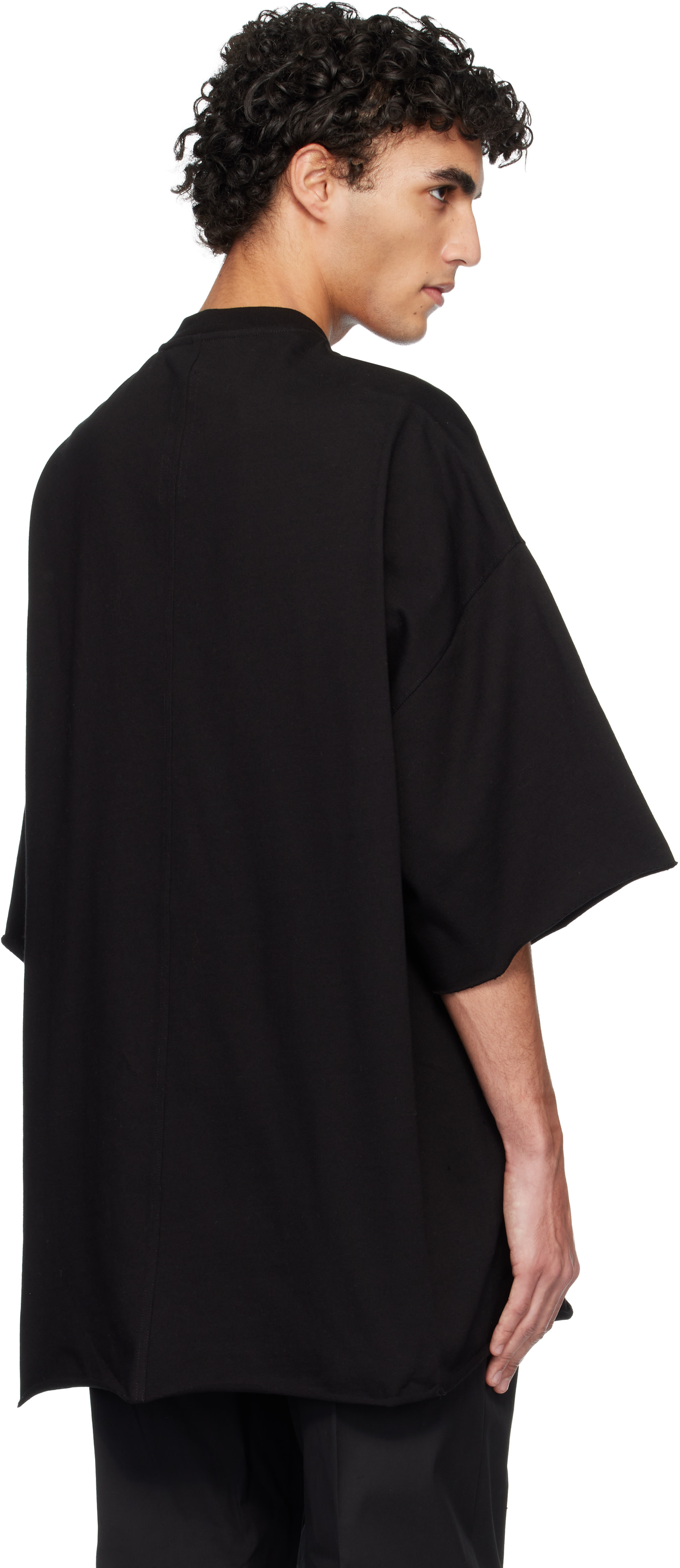 Rick Owens: Black Temple Jumbo SS T-shirt | SSENSE