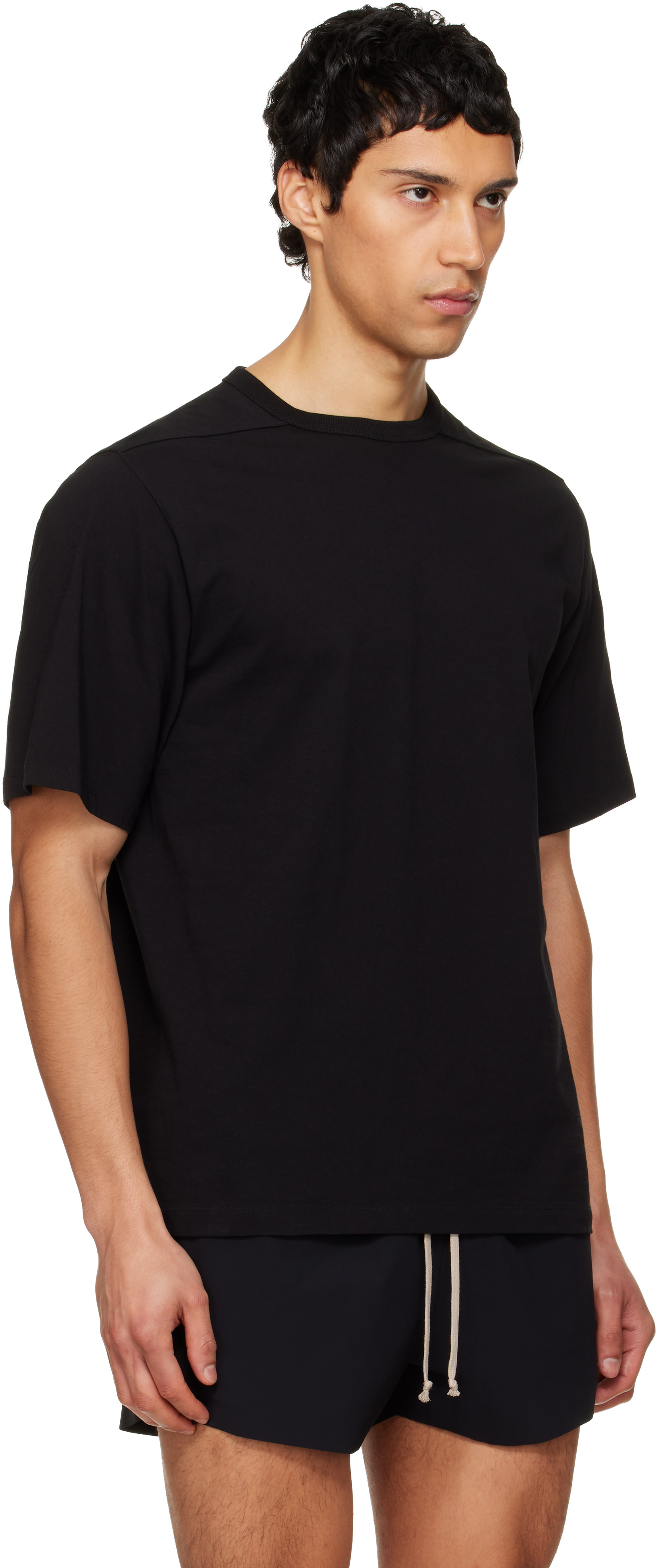 Rick Owens: ブラック Brad Tシャツ | SSENSE 日本