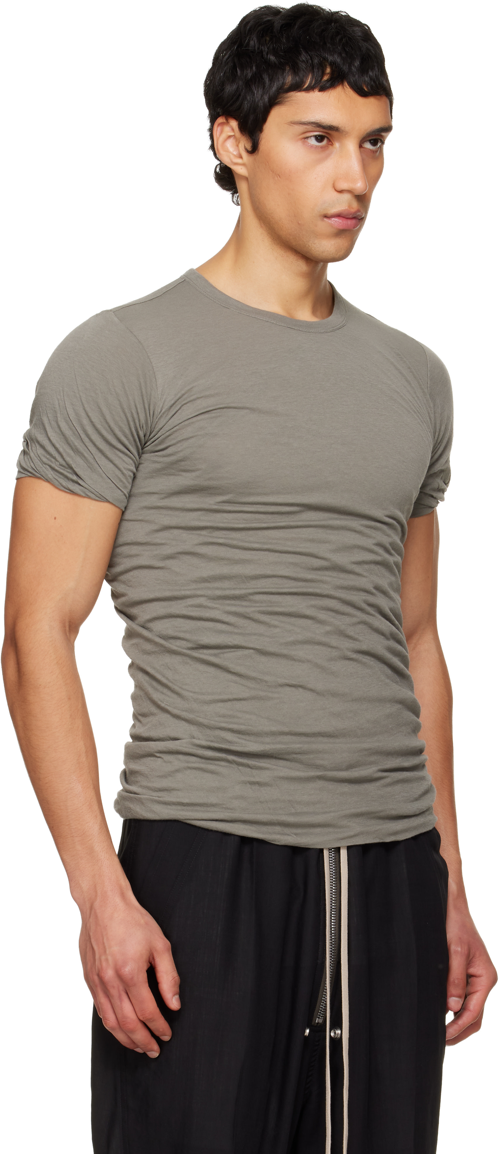 Rick Owens: グレー Temple Double Tシャツ | SSENSE 日本