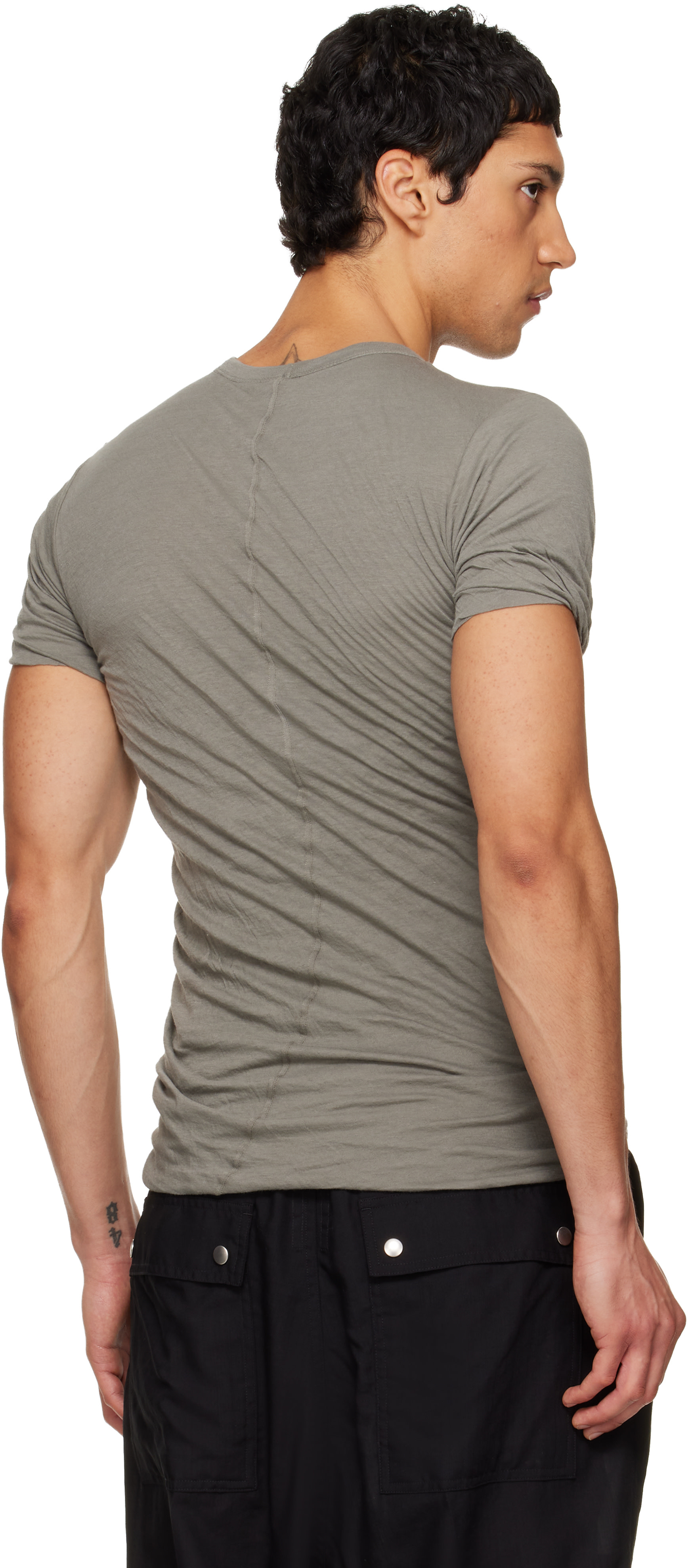 Rick Owens: グレー Temple Double Tシャツ | SSENSE 日本