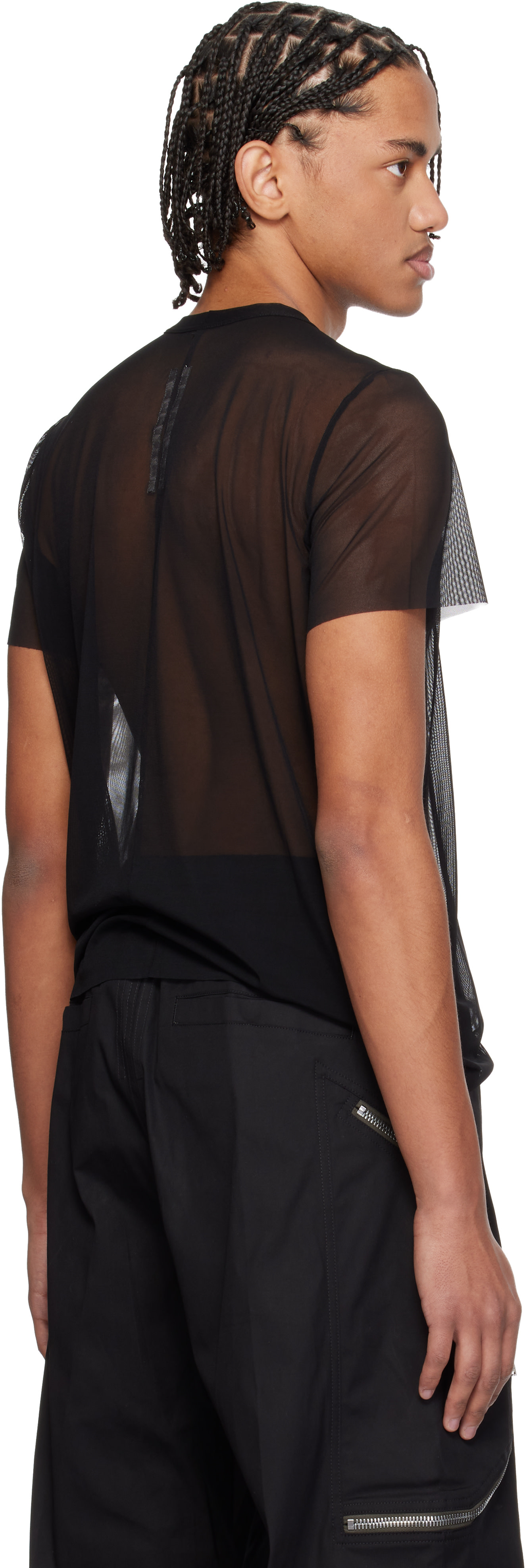 Rick Owens: ブラック Temple Short Level Tシャツ | SSENSE 日本