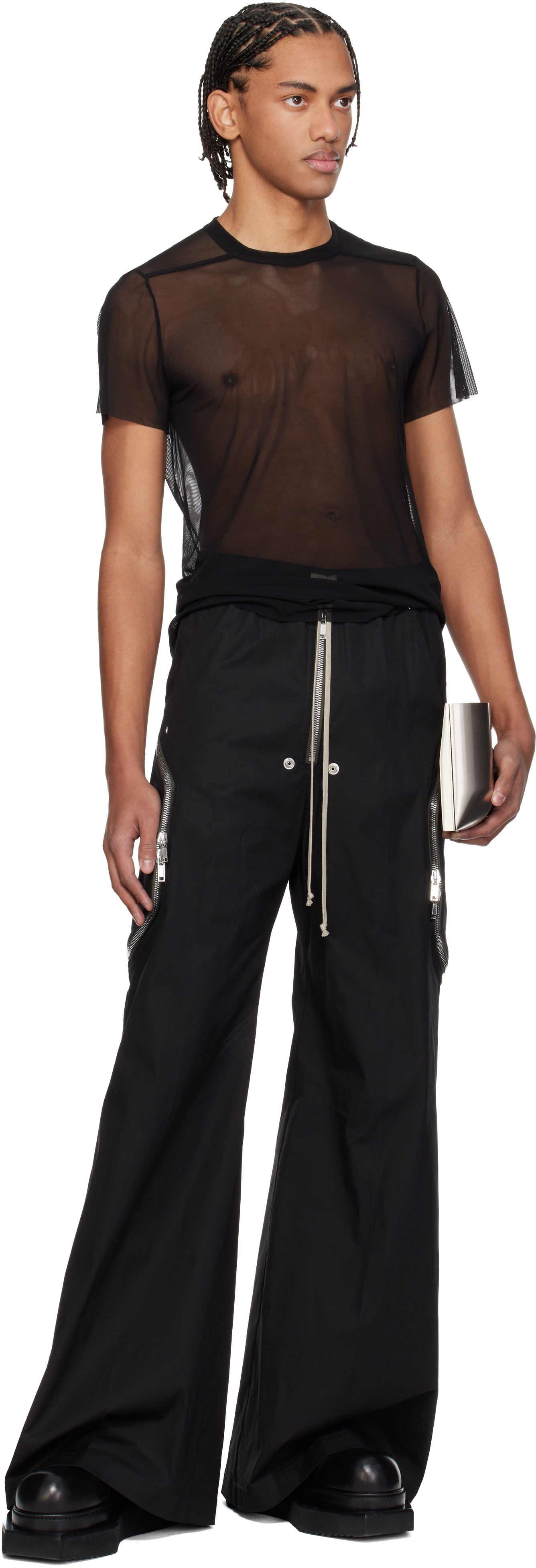 Rick Owens: Black Temple Short Level T-shirt | SSENSE
