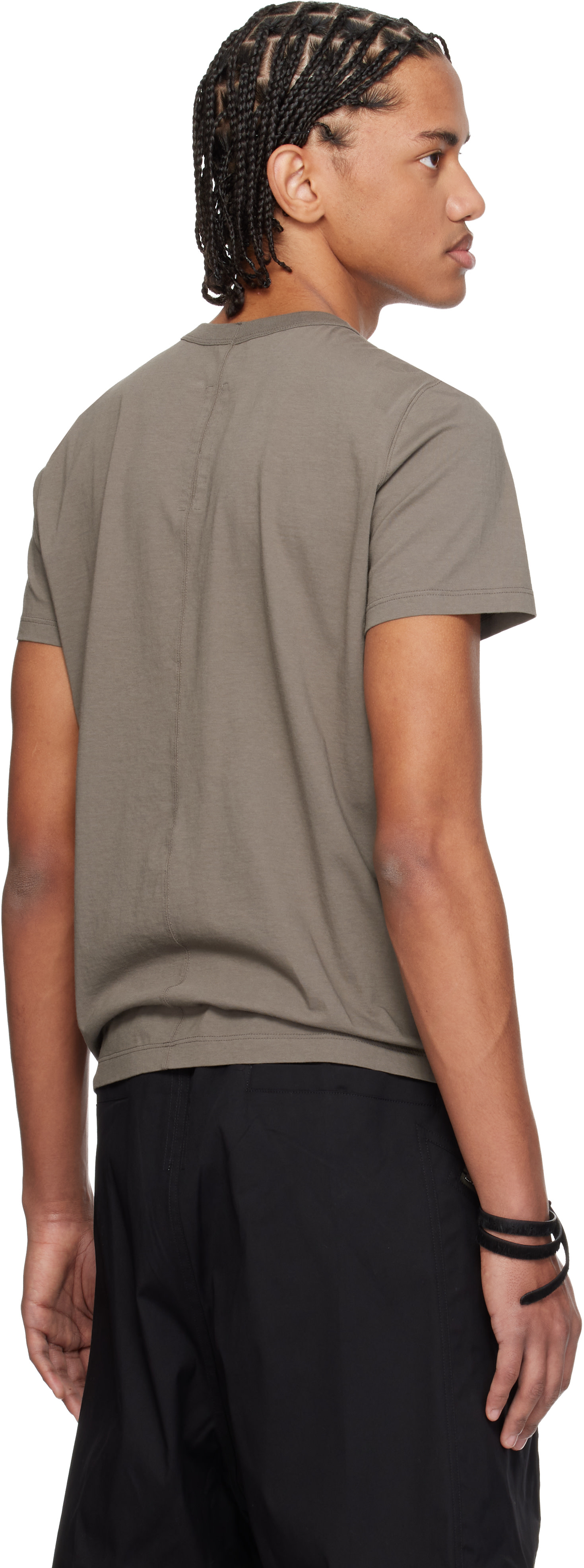 Rick Owens: Gray Temple Short Level T-shirt | SSENSE
