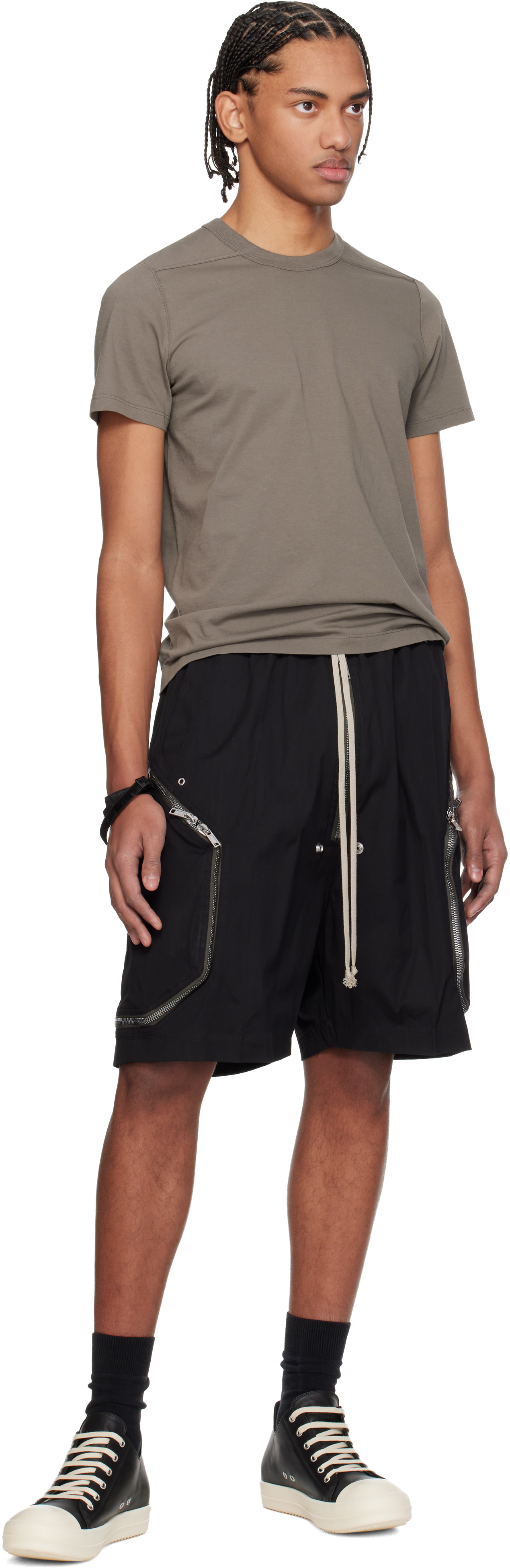 Rick Owens: Gray Temple Short Level T-shirt | SSENSE