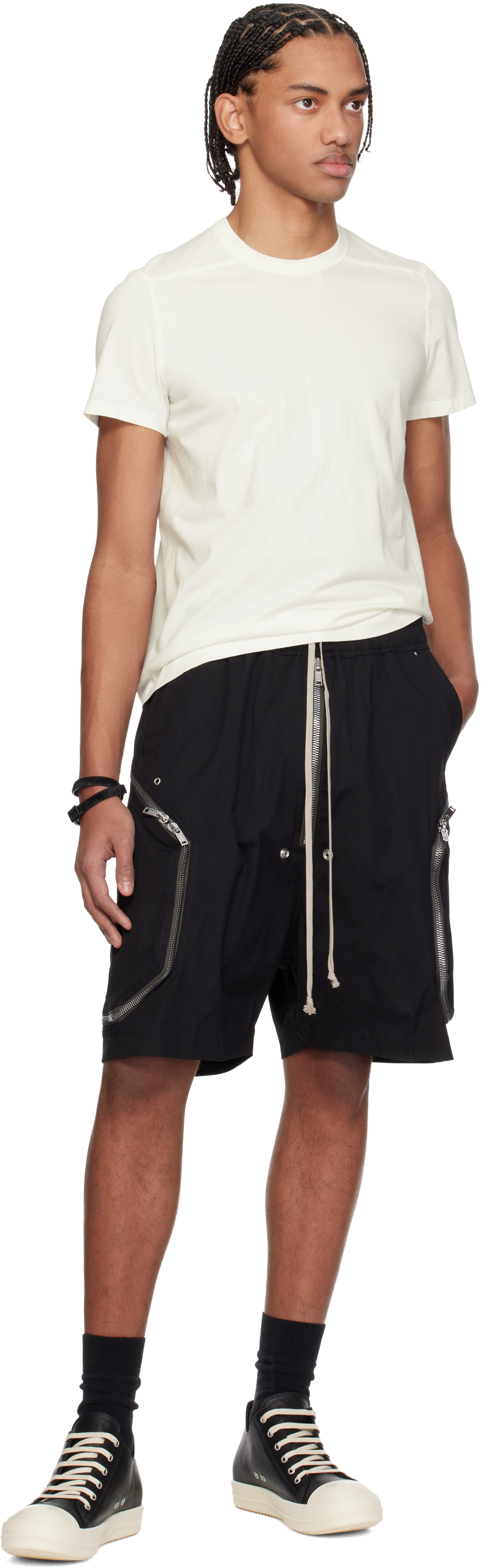 Rick Owens: Off-White Temple Short Level T-shirt | SSENSE