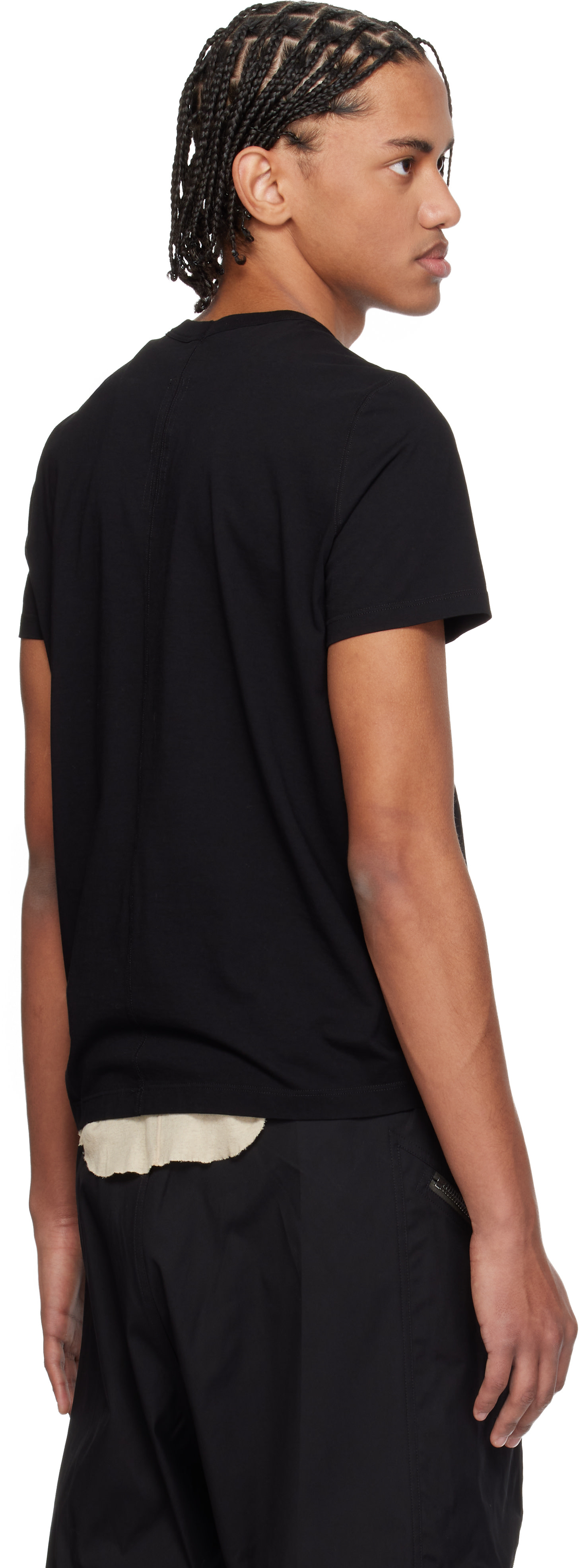 Rick Owens: Black Temple Short Level T-shirt | SSENSE