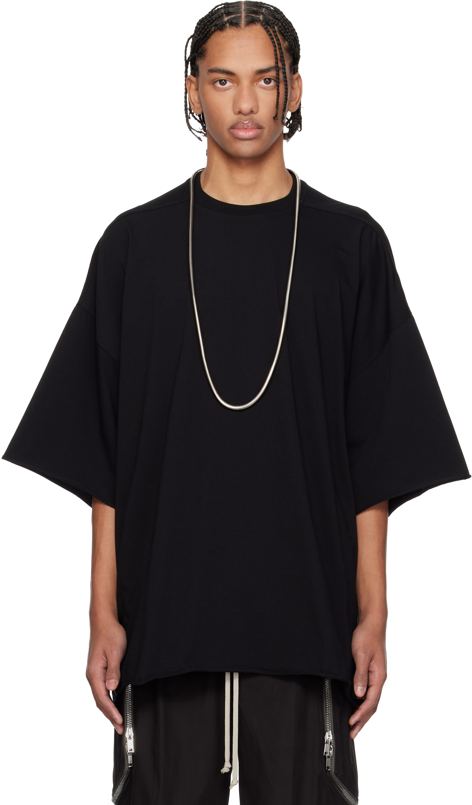 Rick Owens: ブラック Temple Tommy Tシャツ | SSENSE 日本