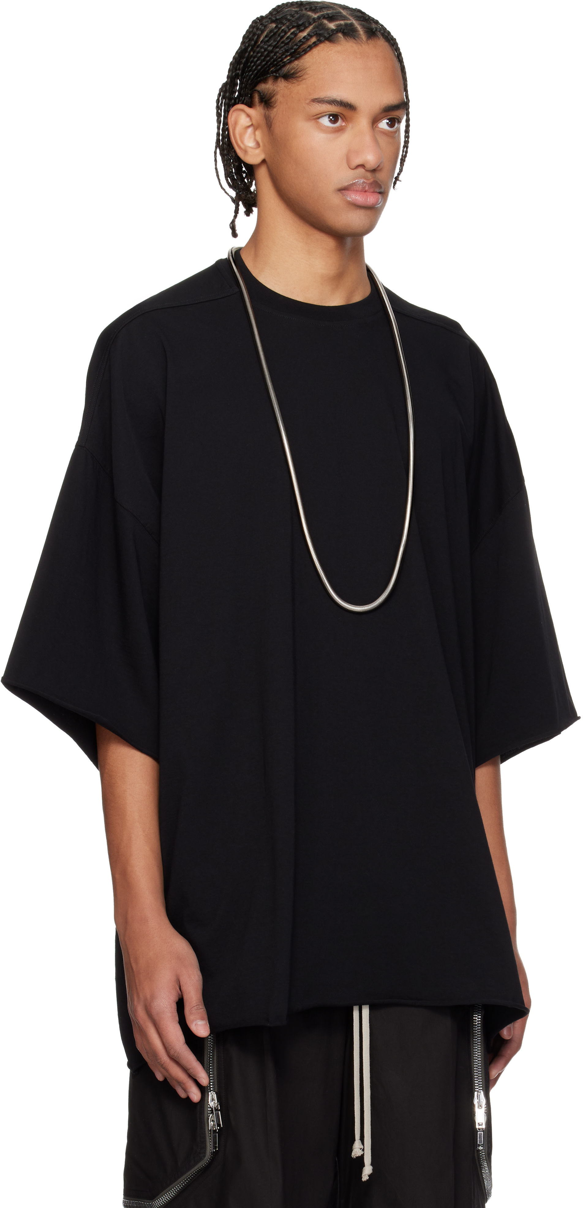 Rick Owens ブラック ドレープ長袖トップス XS Rick Owens: ブラック Temple Tommy Tシャツ | SSENSE 日本