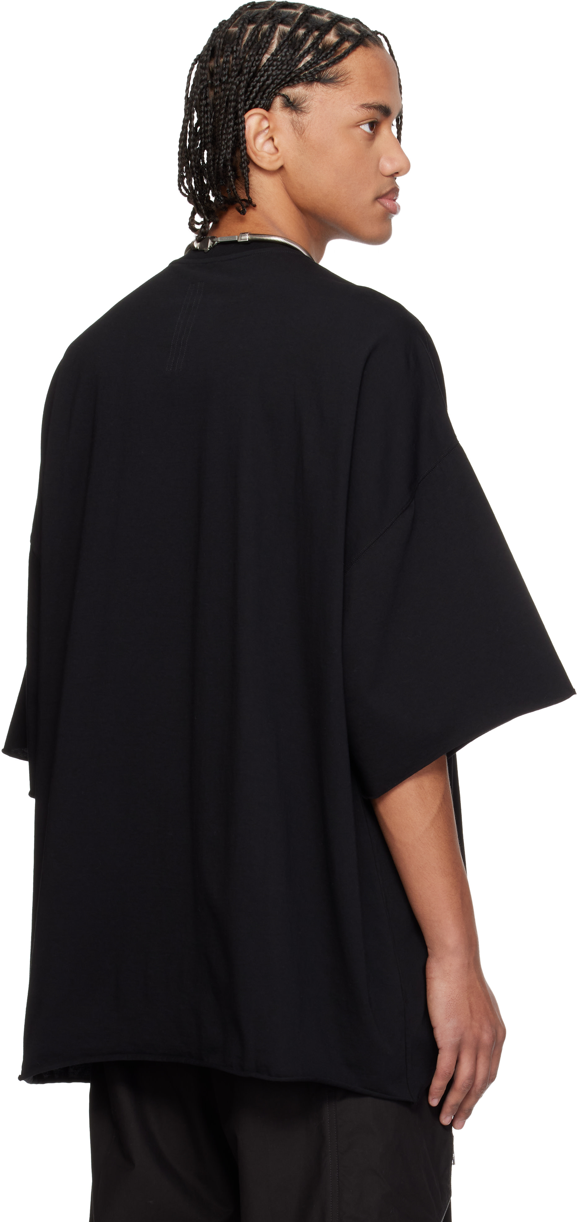 Rick Owens: ブラック Temple Tommy Tシャツ | SSENSE 日本