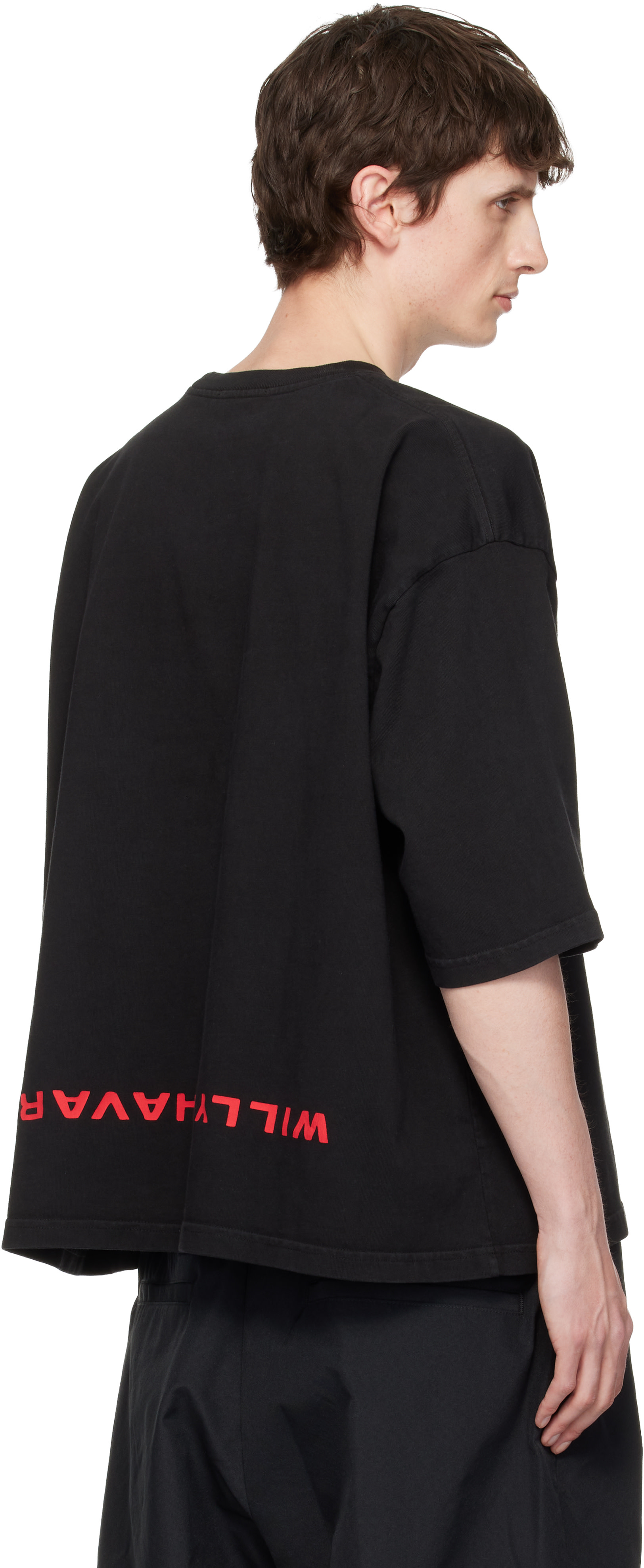 WILLY CHAVARRIA: Black 'Welcome To America' Buffalo T-shirt | SSENSE