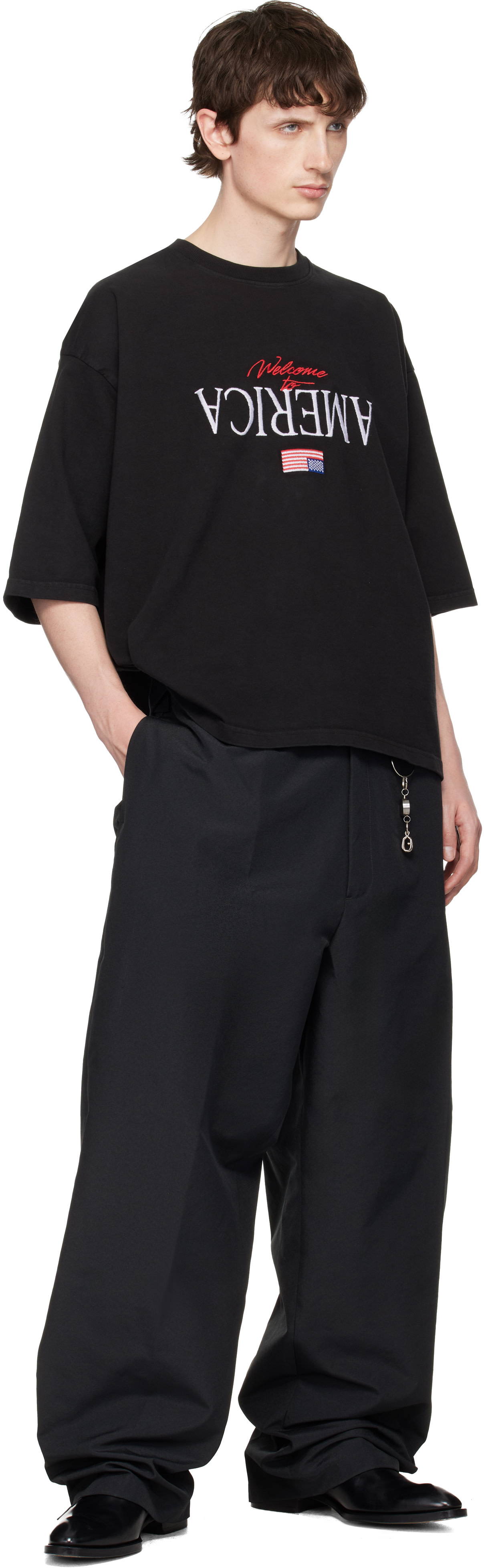 WILLY CHAVARRIA: ブラック 'Welcome To America' Buffalo Tシャツ