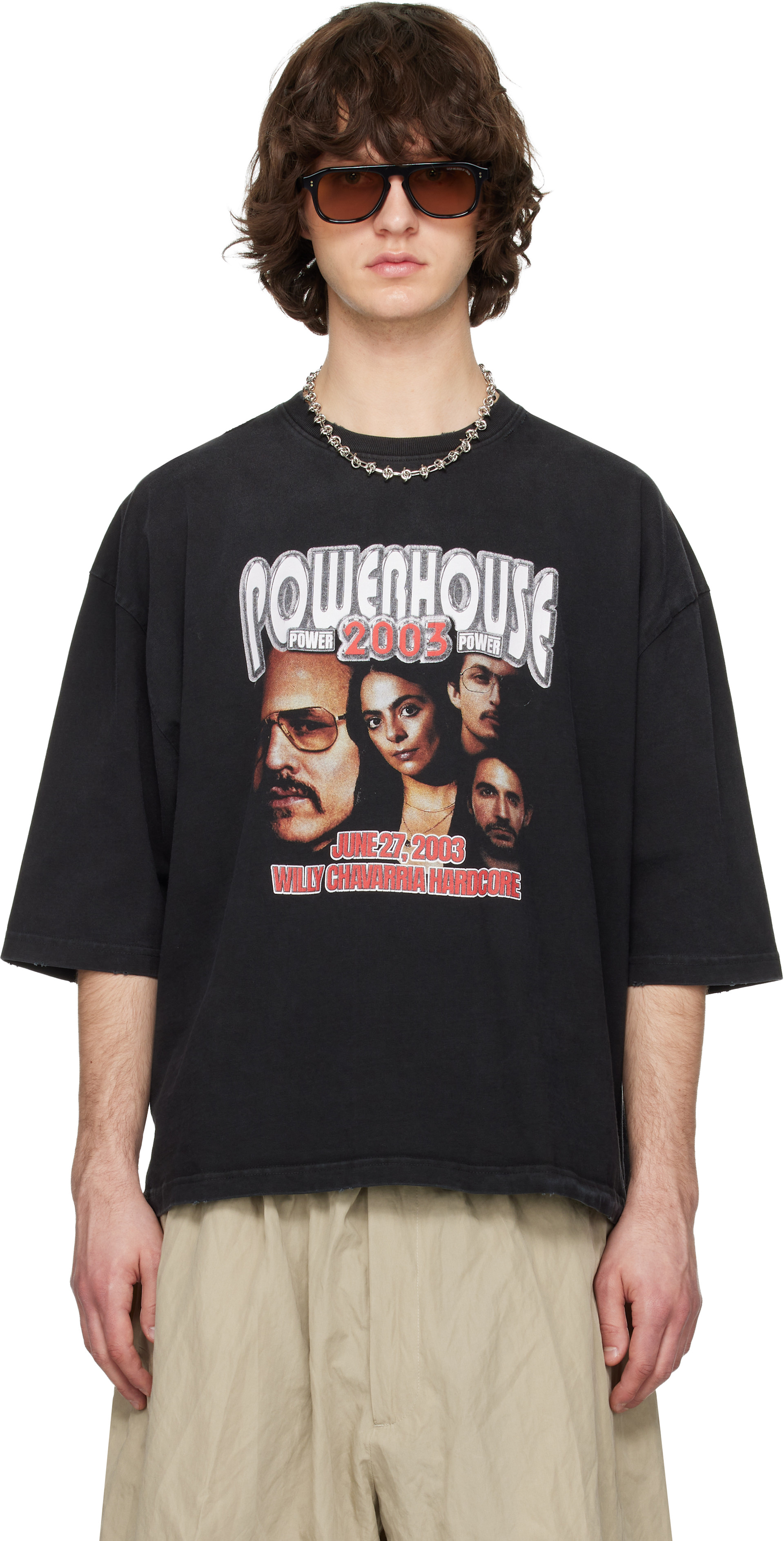 WILLY CHAVARRIA: Black Powerhouse Northsider T-shirt | SSENSE