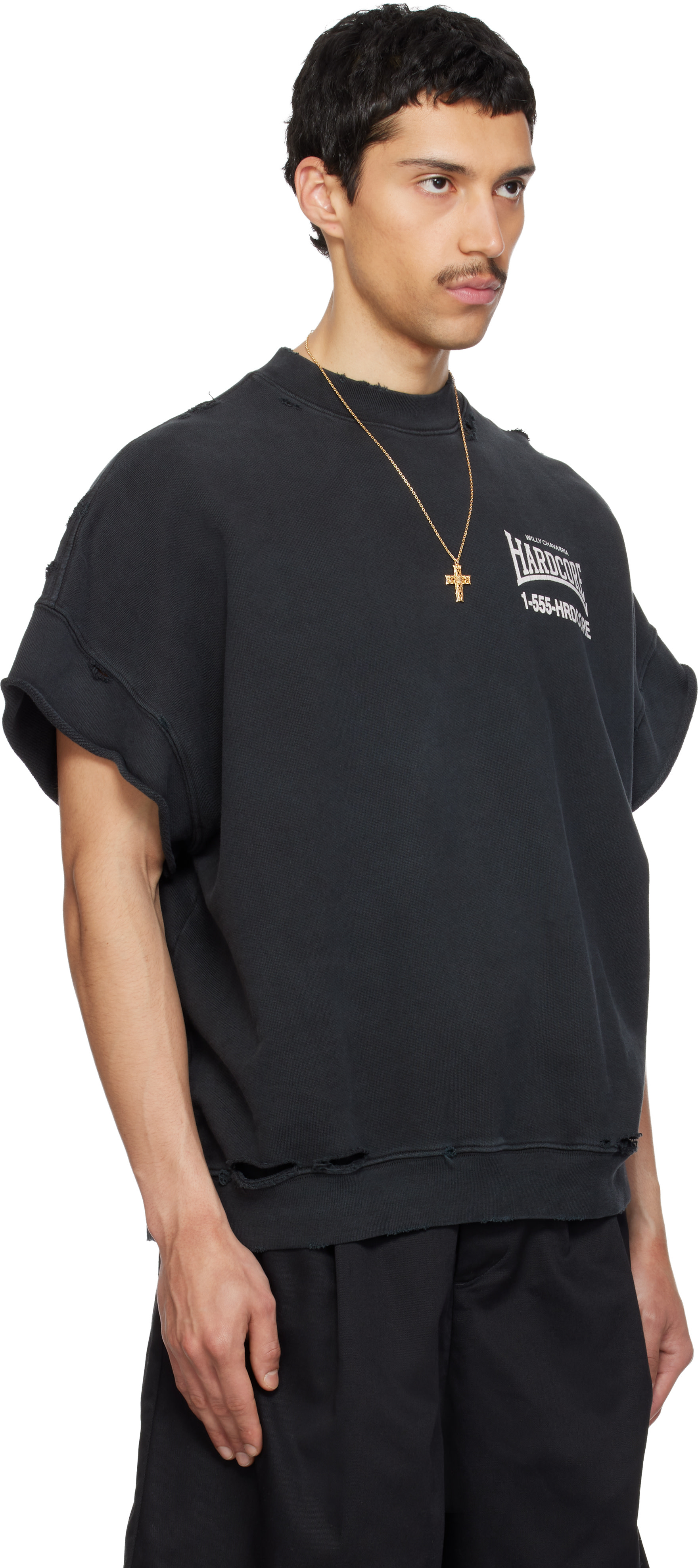 WILLY CHAVARRIA: ブラック 'Hardcore' マッスルTシャツ | SSENSE 日本