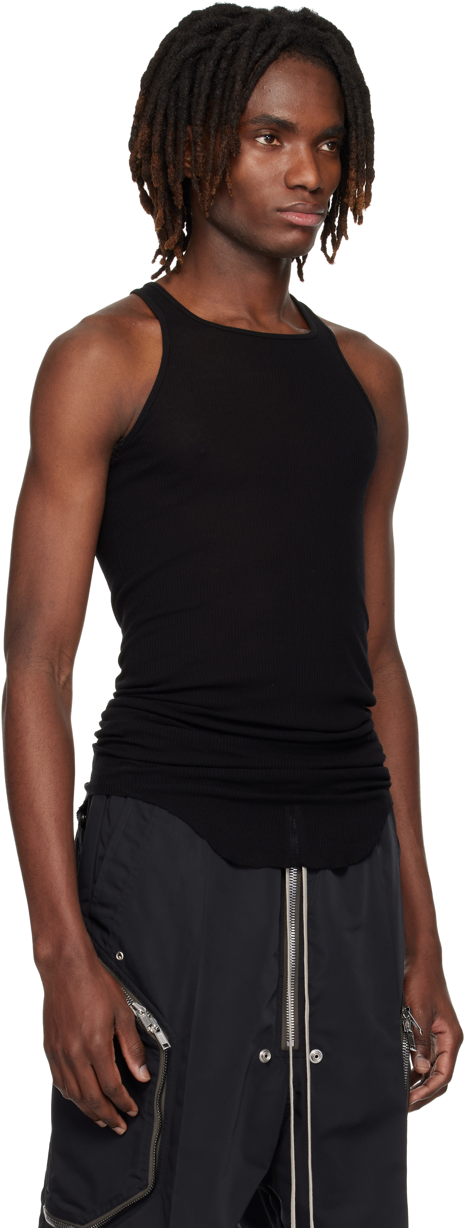 Rick Owens - ブラック Temple Basic リブタンクトップ