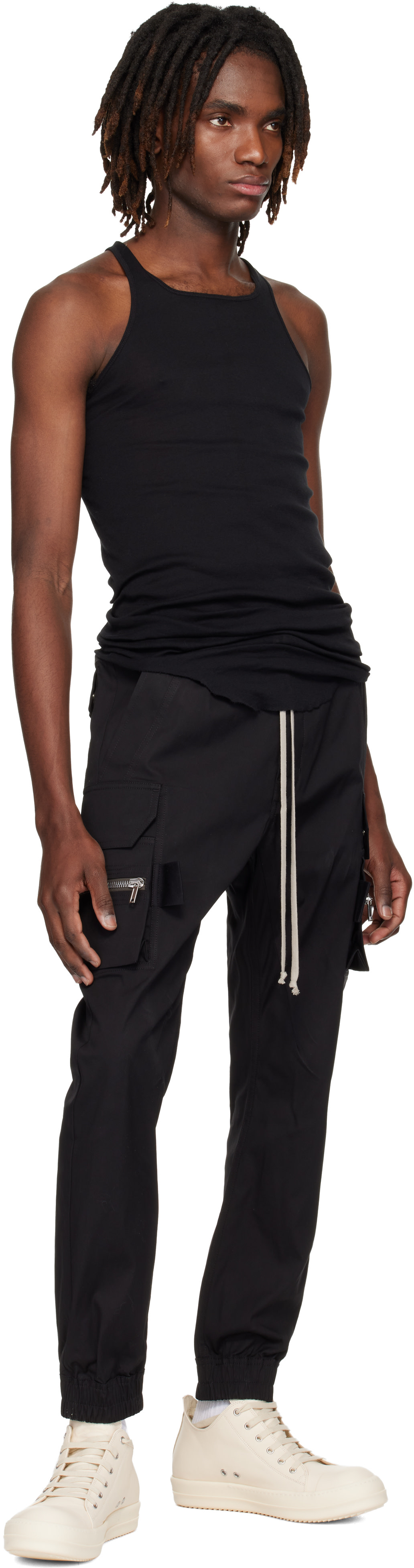 Rick Owens: Black Temple Basic Rib Tank Top | SSENSE
