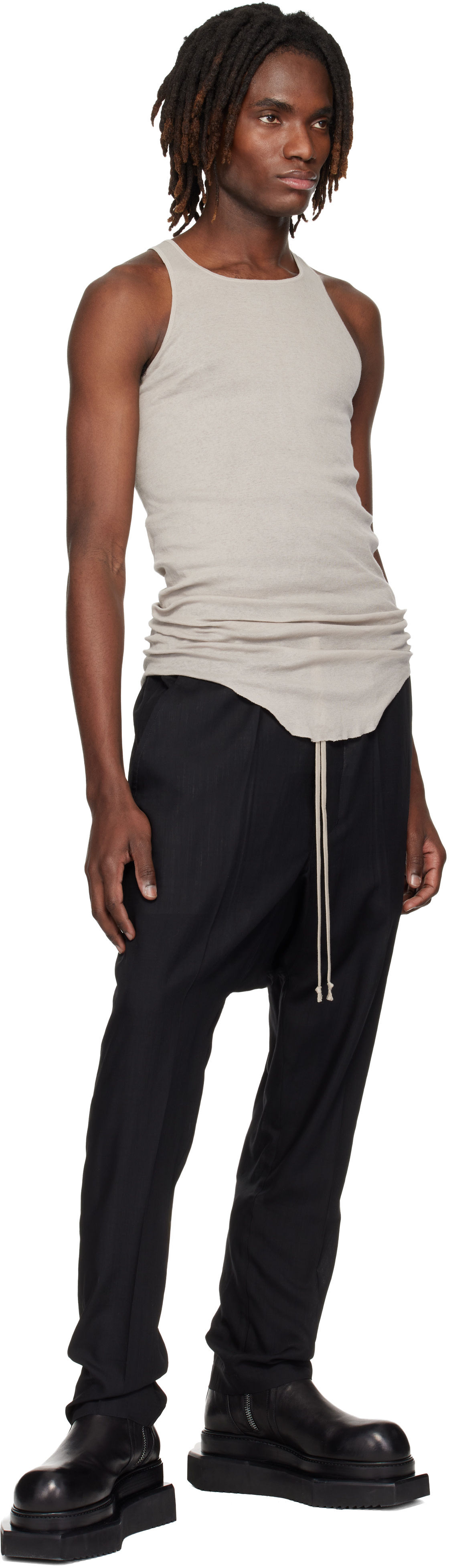 Rick Owens - オフホワイト Temple Basic リブタンクトップ