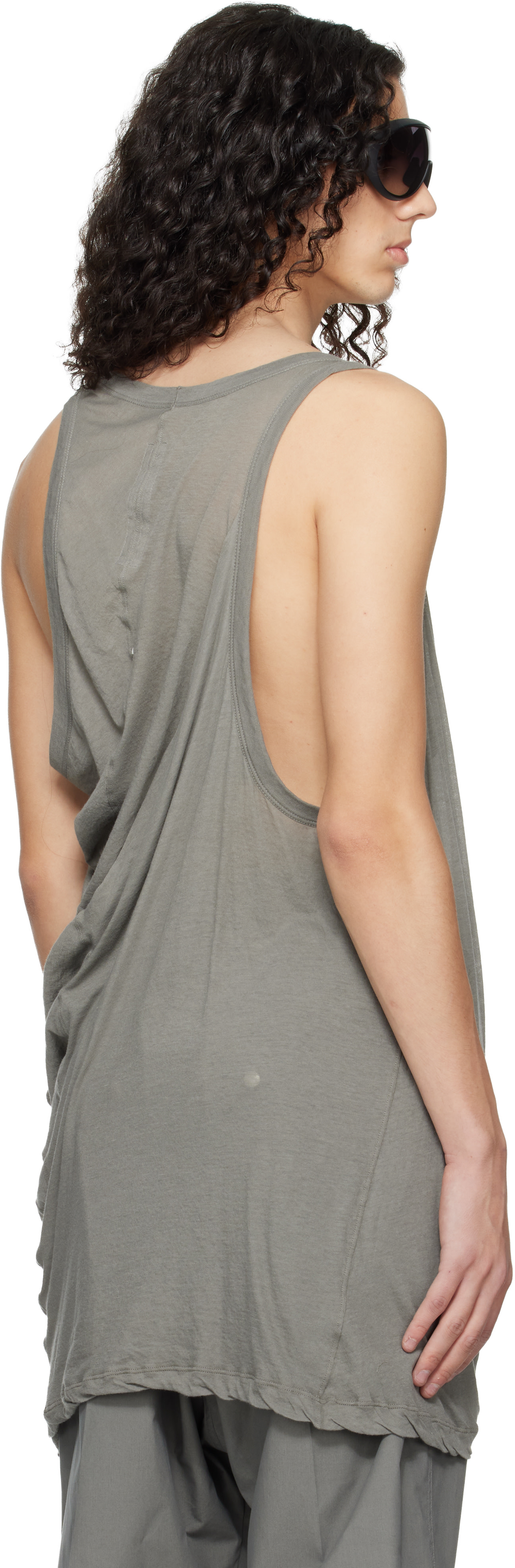 Rick Owens: Gray Temple Pony Tank Top | SSENSE