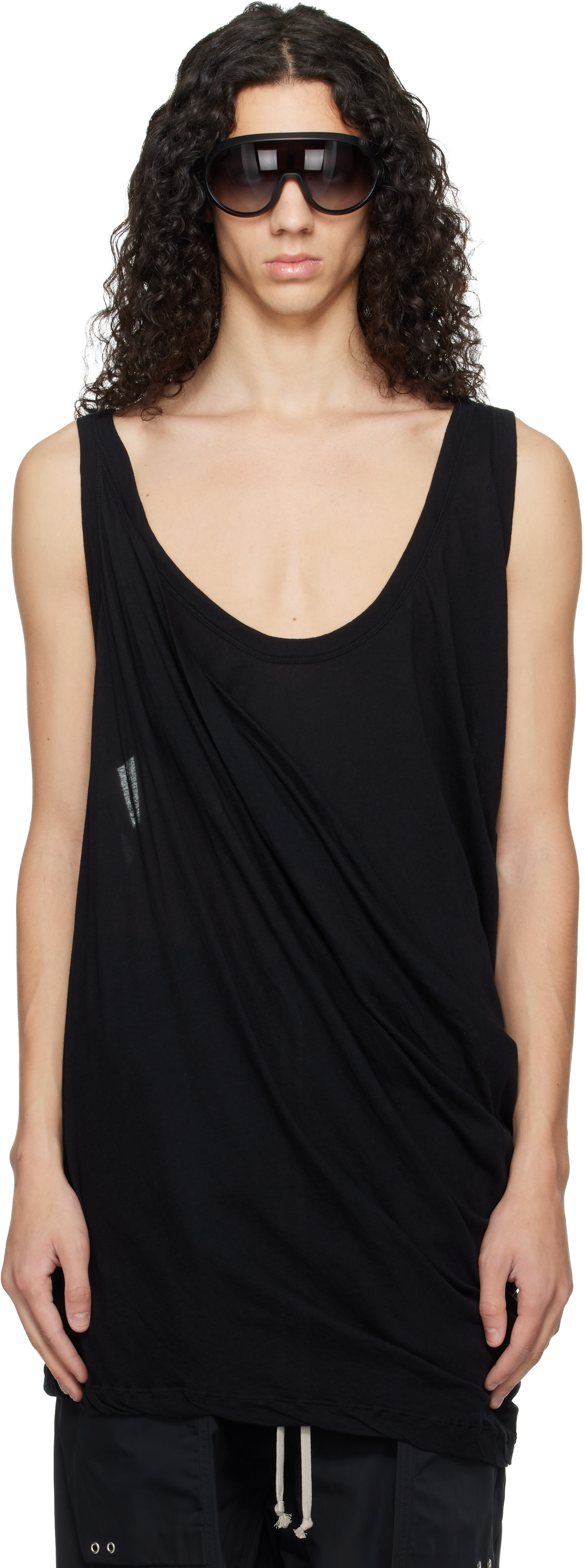 Rick Owens: Black Temple Pony Tank Top | SSENSE