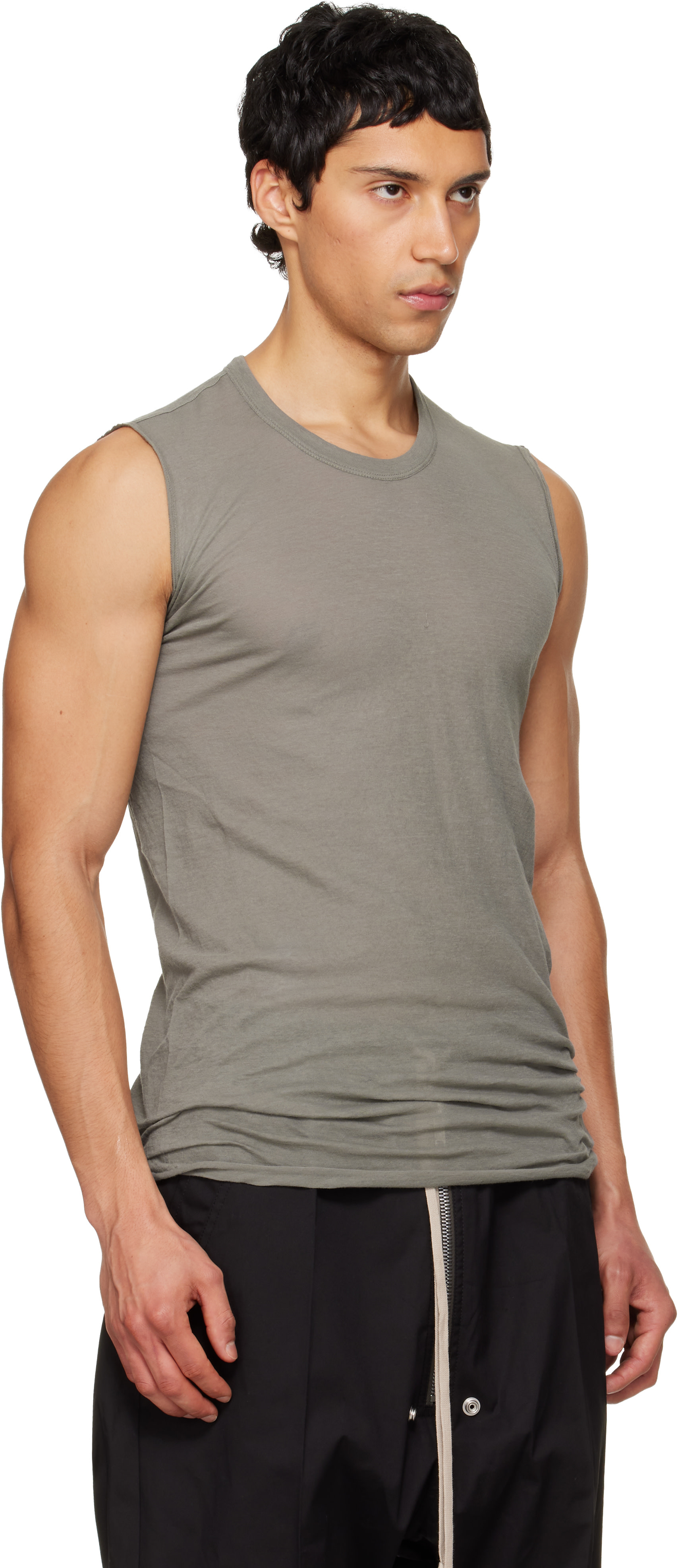 Rick Owens: Gray Temple Basic SL Tank Top | SSENSE