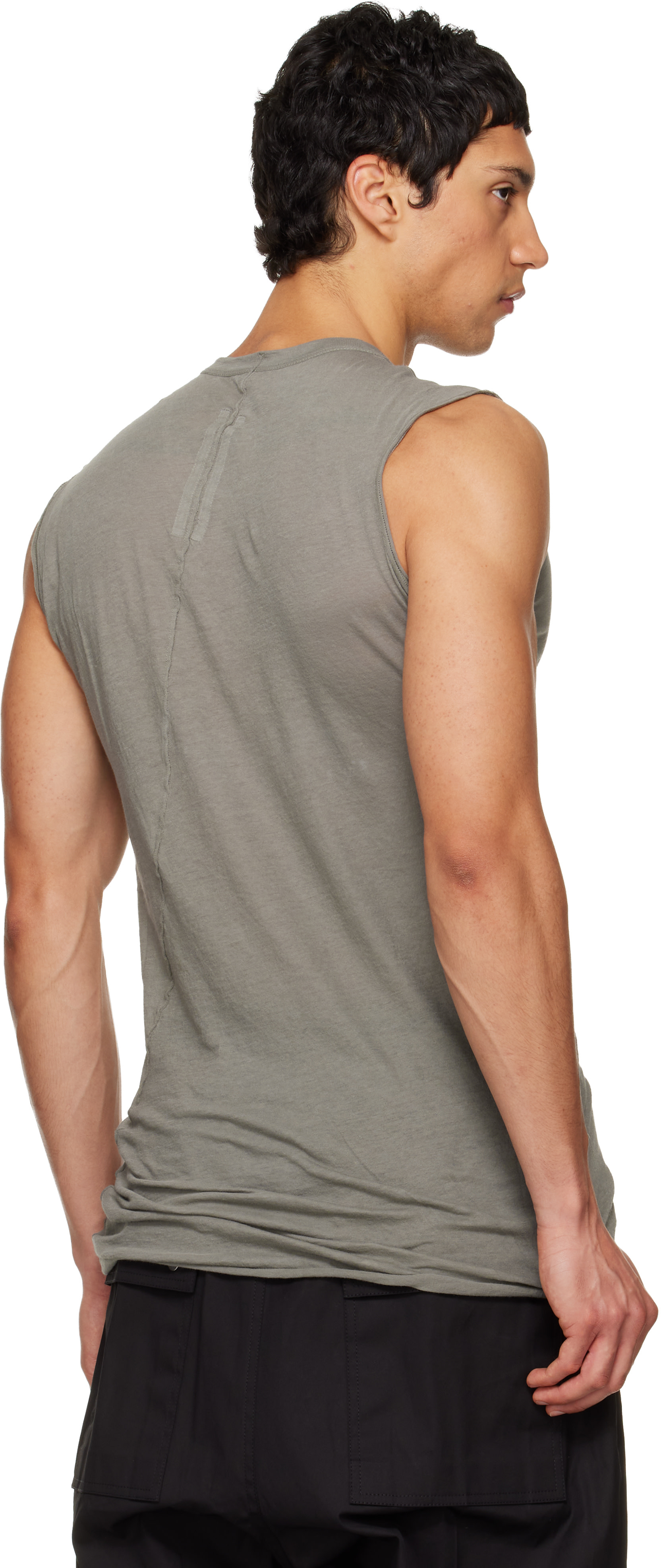 Rick Owens: Gray Temple Basic SL Tank Top | SSENSE