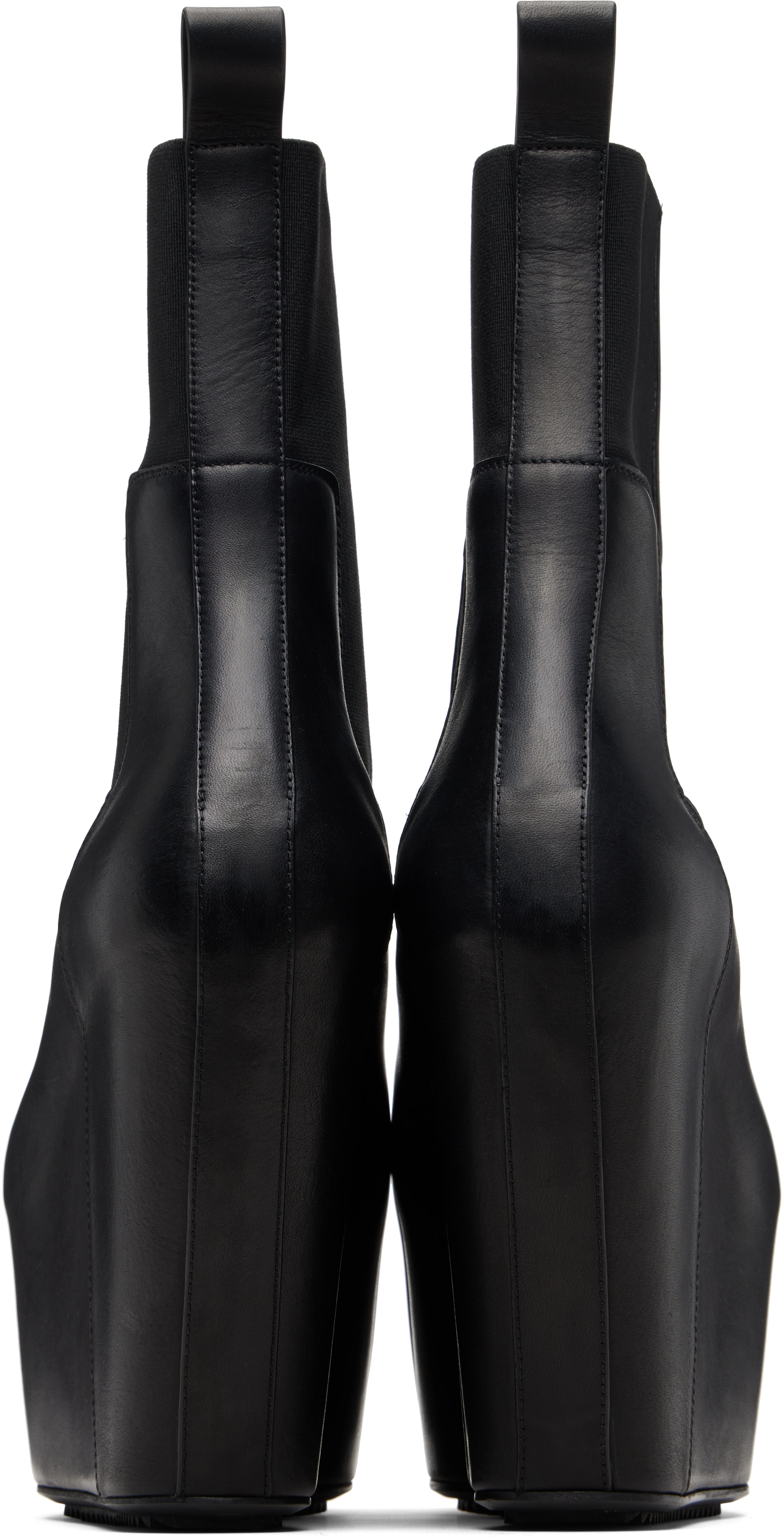 Rick Owens: Black Temple Grilled Wedge Beatle Chelsea Boots | SSENSE