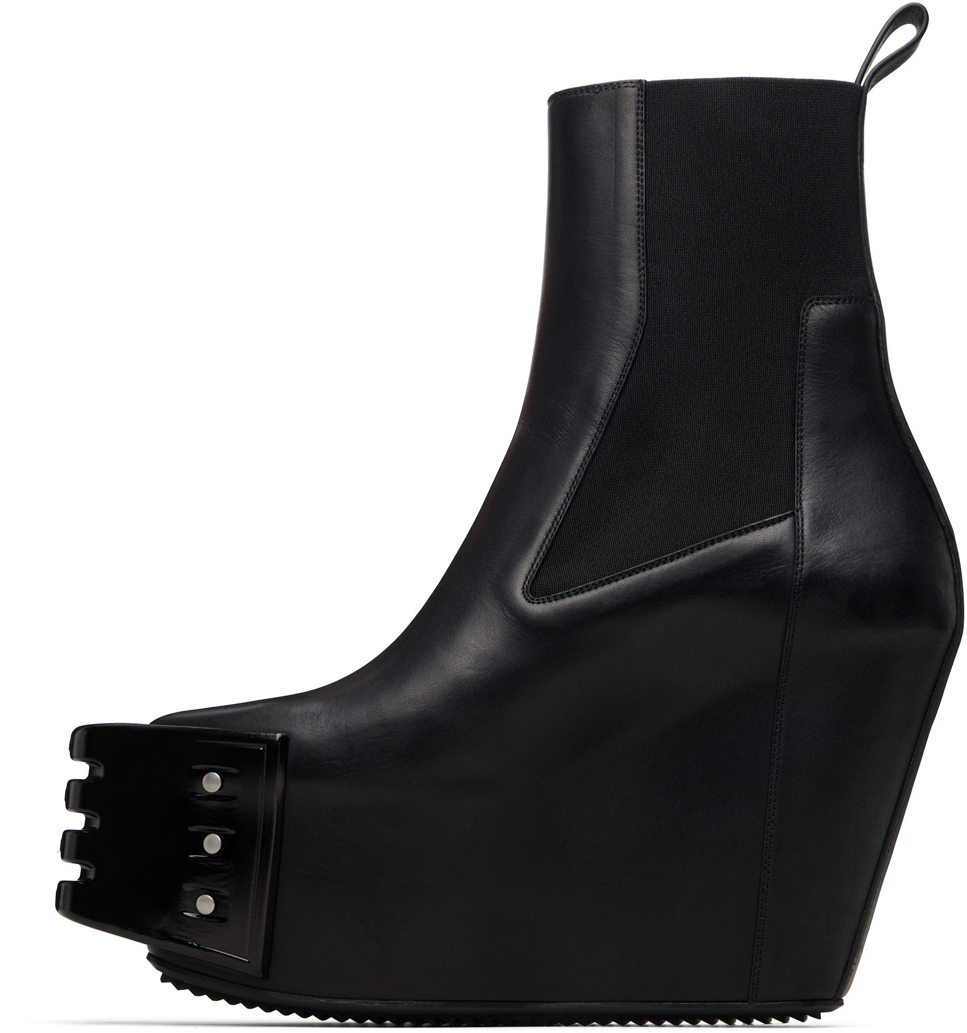 Rick Owens: ブラック Temple Grilled Wedge Beatle チェルシーブーツ