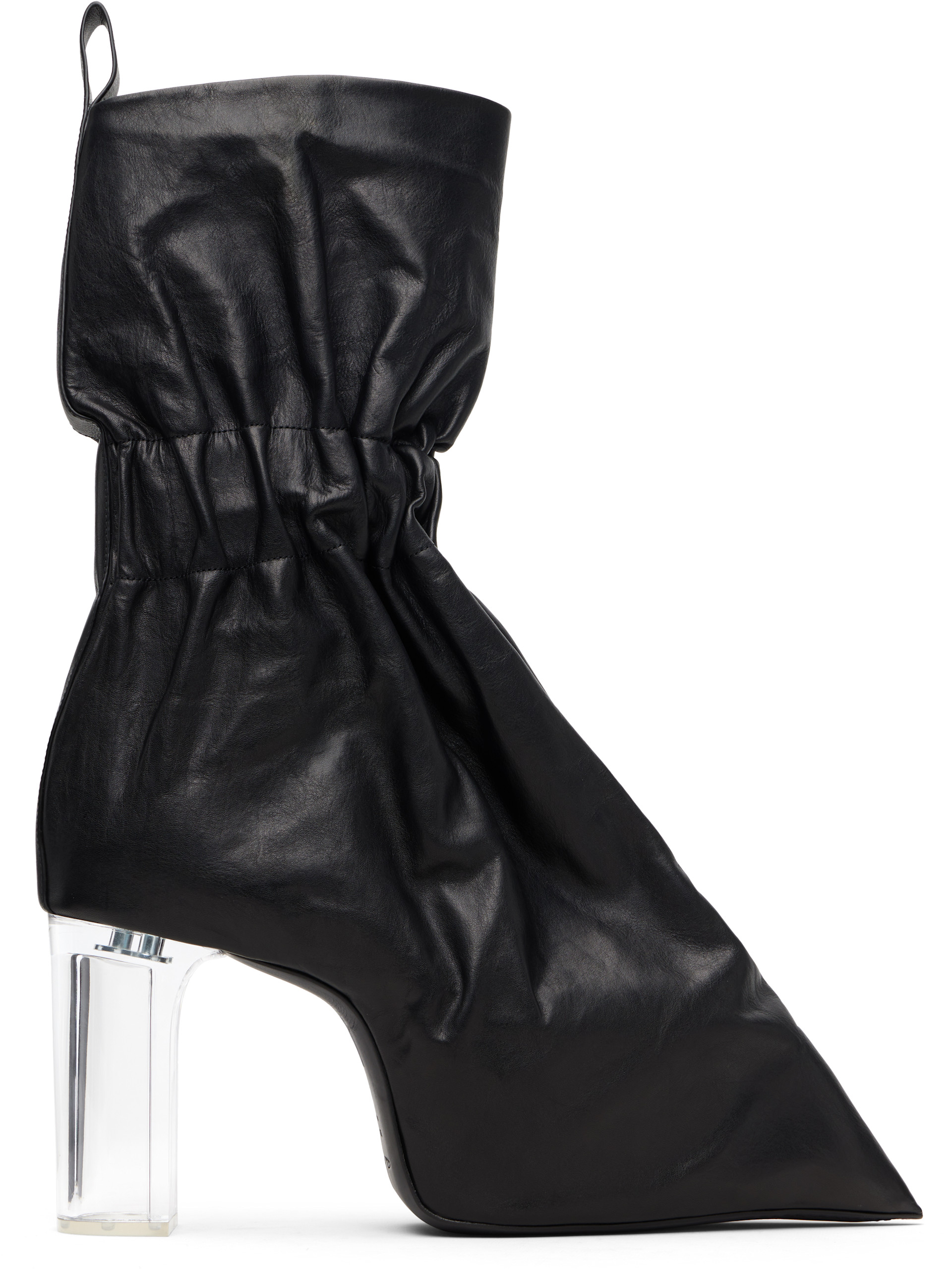 Rick Owens: ブラック Temple Tied Taquito ブーツ | SSENSE 日本