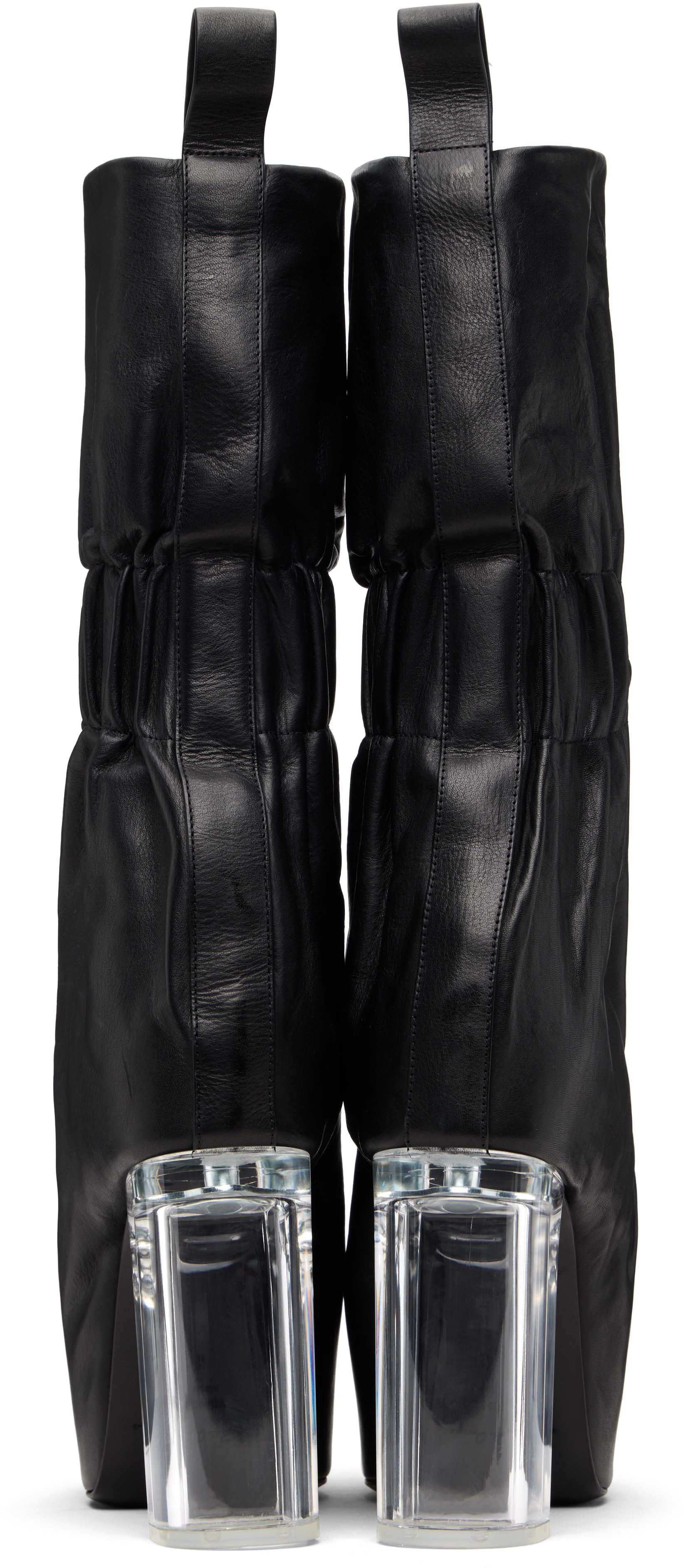 Rick Owens: Black Temple Tied Taquito Boots | SSENSE