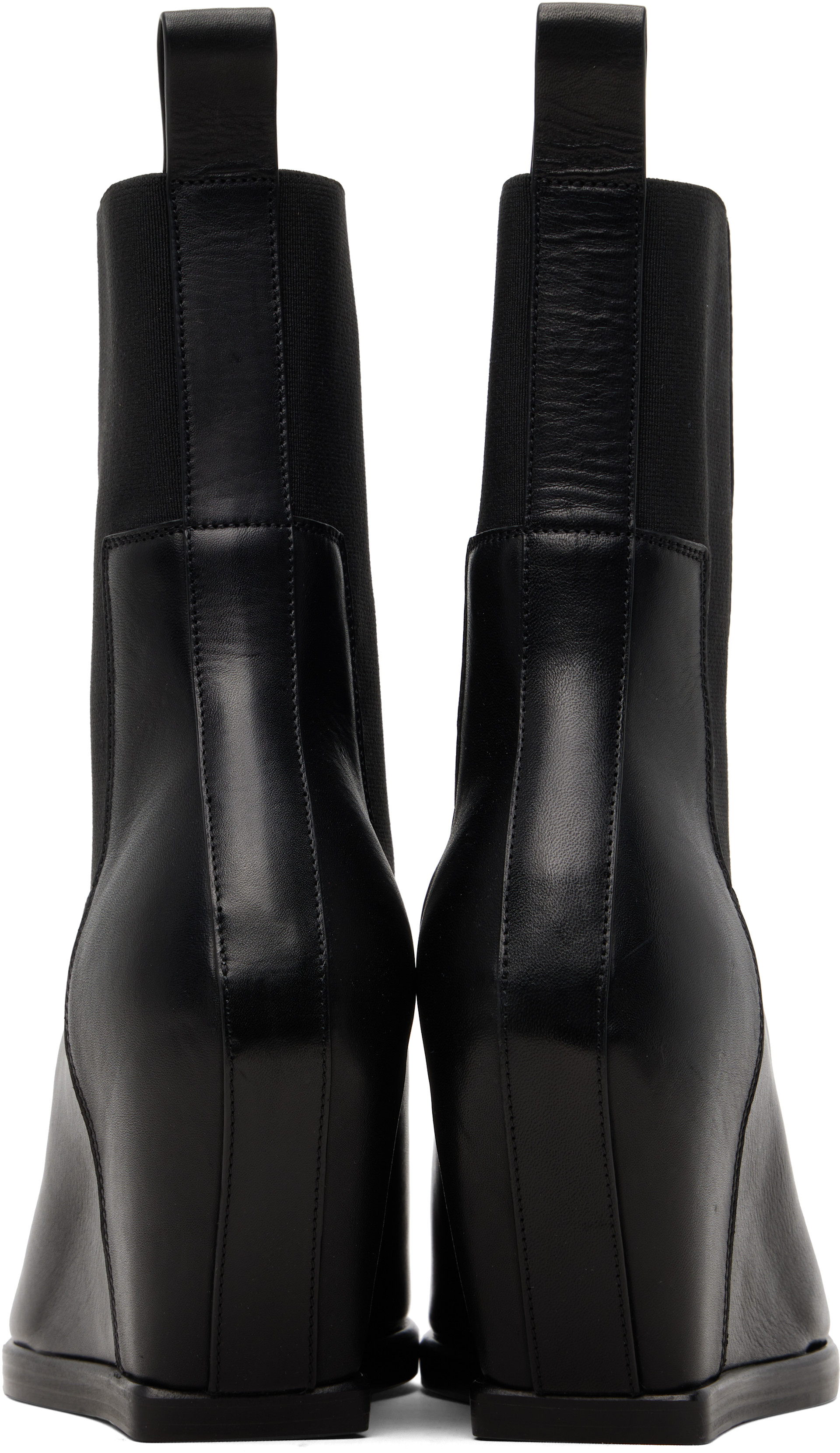 Rick Owens: ブラック Temple Wedge Heeled Sliver チェルシーブーツ