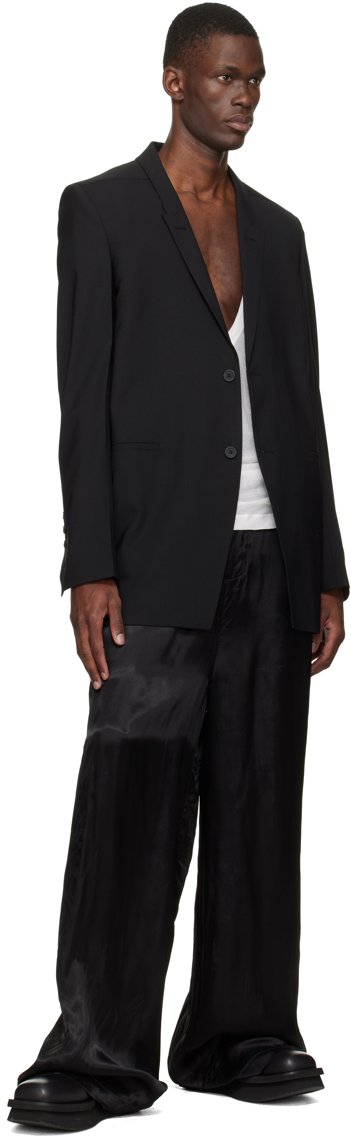 Rick Owens: ブラック Low Factory Pull On チェルシーブーツ | SSENSE