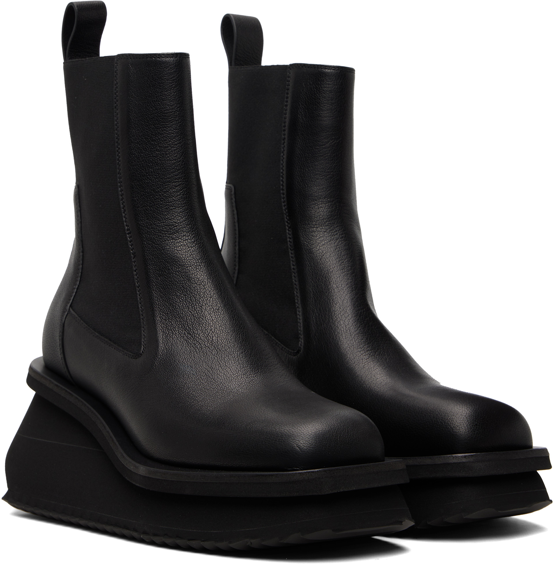 Rick Owens: Black Temple Low Factory Beatle Chelsea Boots | SSENSE