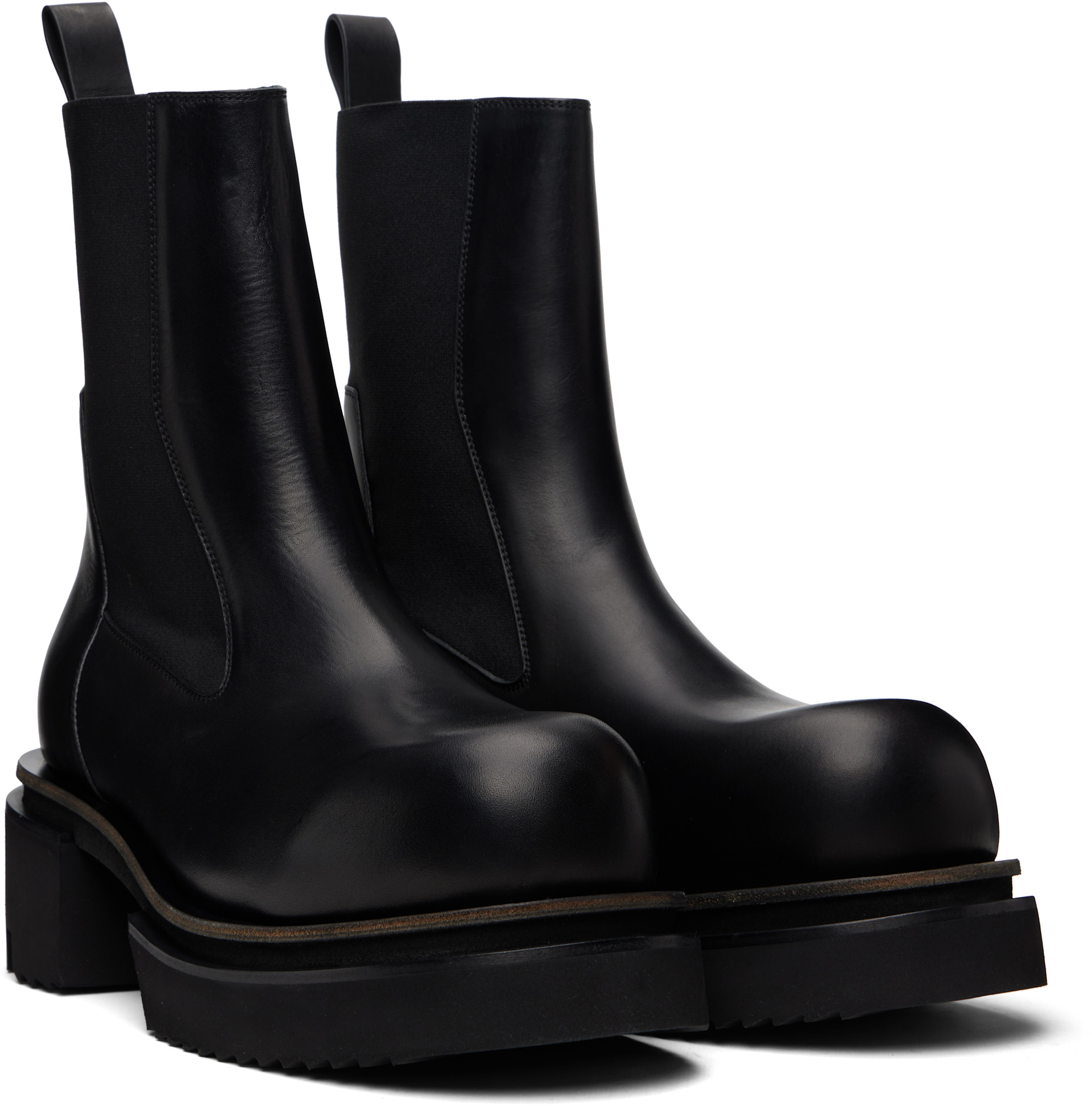 Rick Owens: Black Temple Beatle Bogun Chelsea Boots | SSENSE