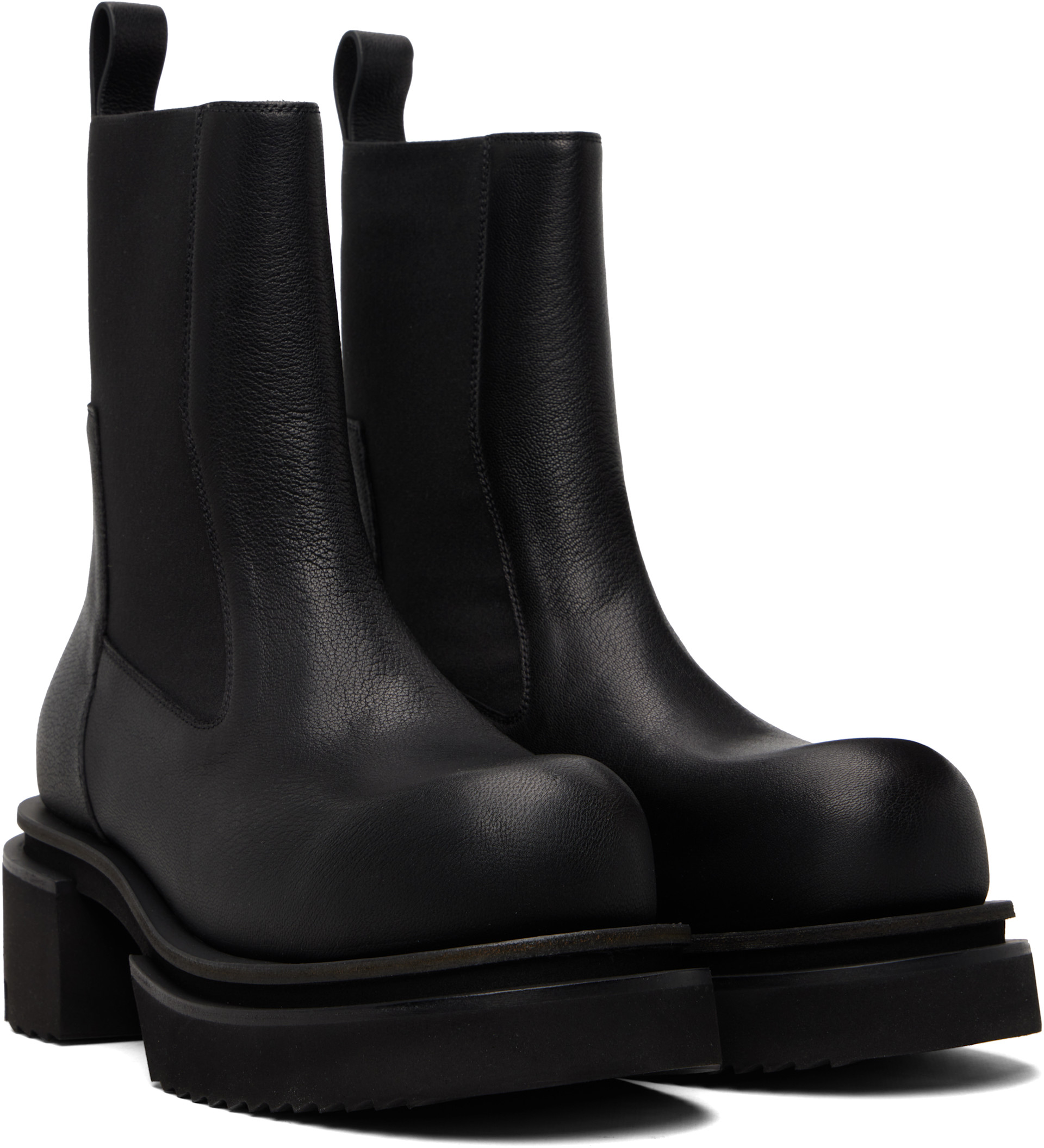 Rick Owens: Black Temple Beatle Bogun Chelsea Boots | SSENSE