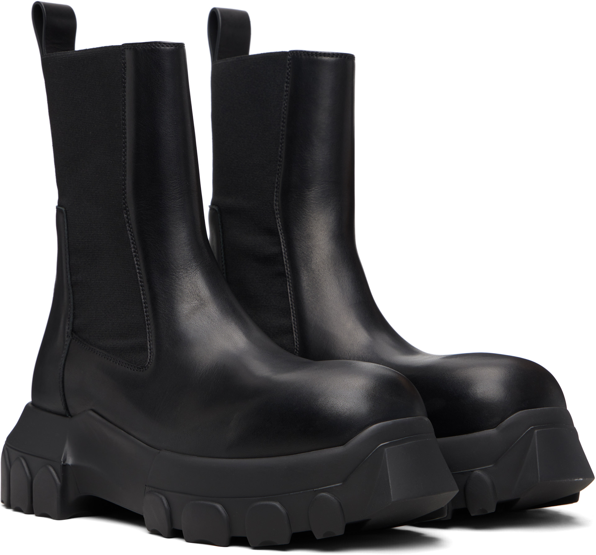 Rick Owens: Black Temple Beatle Bozo Tractor Boots | SSENSE