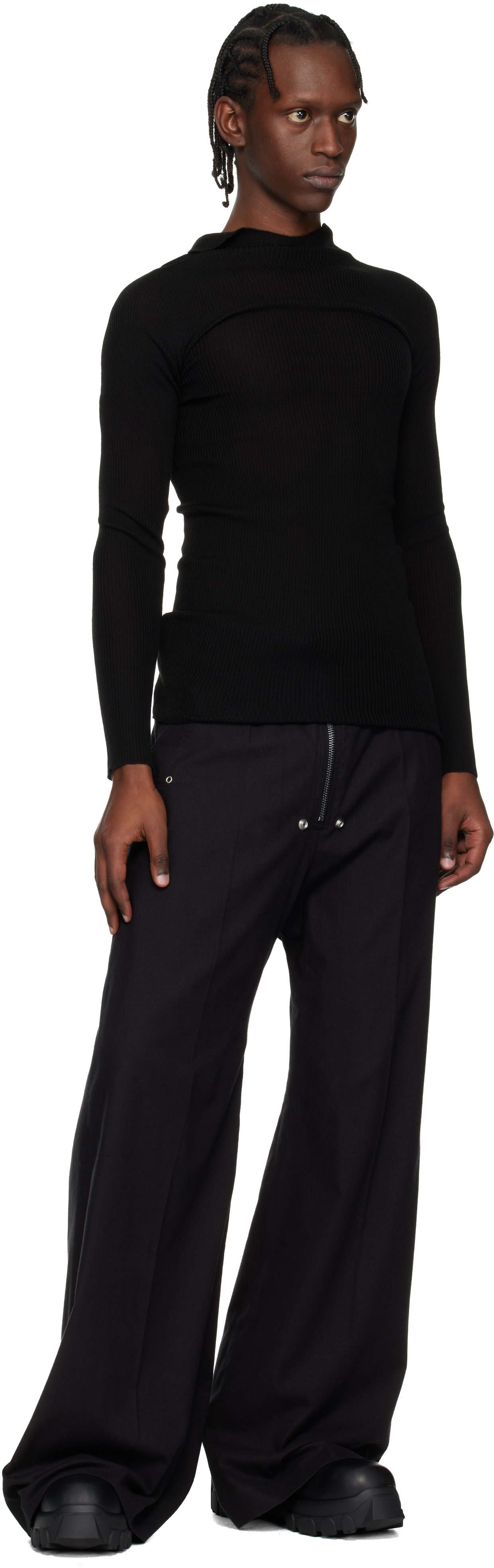 Rick Owens: ブラック Temple Beatle Bozo Tractor ブーツ | SSENSE 日本