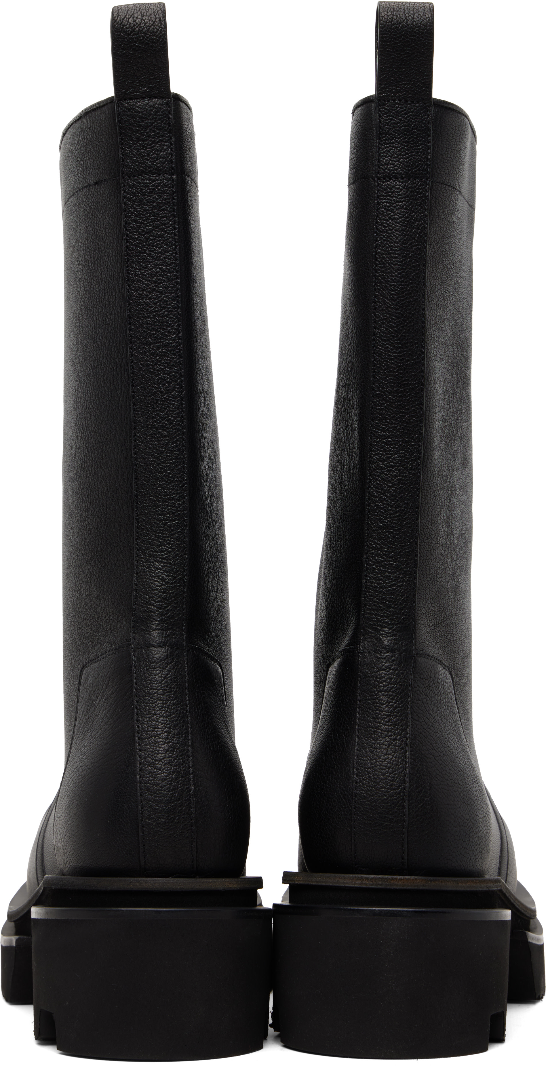 Rick Owens: Black Temple Calf Pull On Bogun Boots | SSENSE