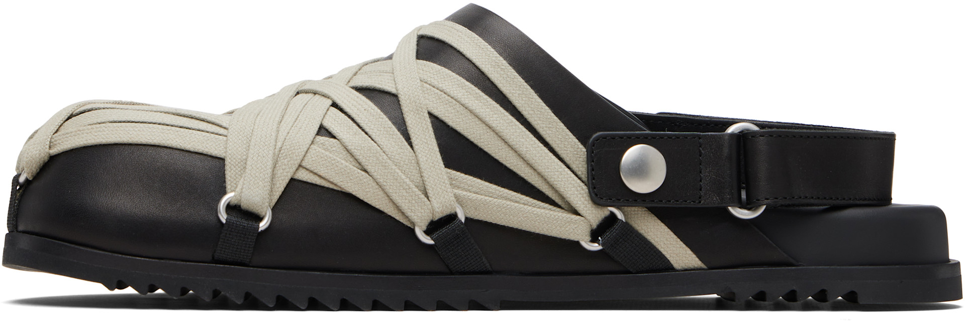 Rick Owens: Black Temple Megalace Mule Loafers | SSENSE
