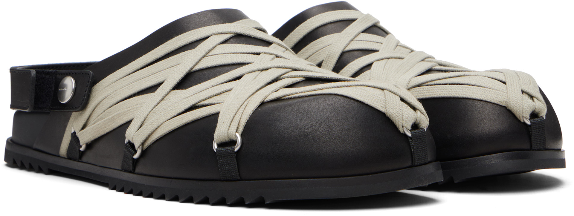 Rick Owens: Black Temple Megalace Mule Loafers | SSENSE