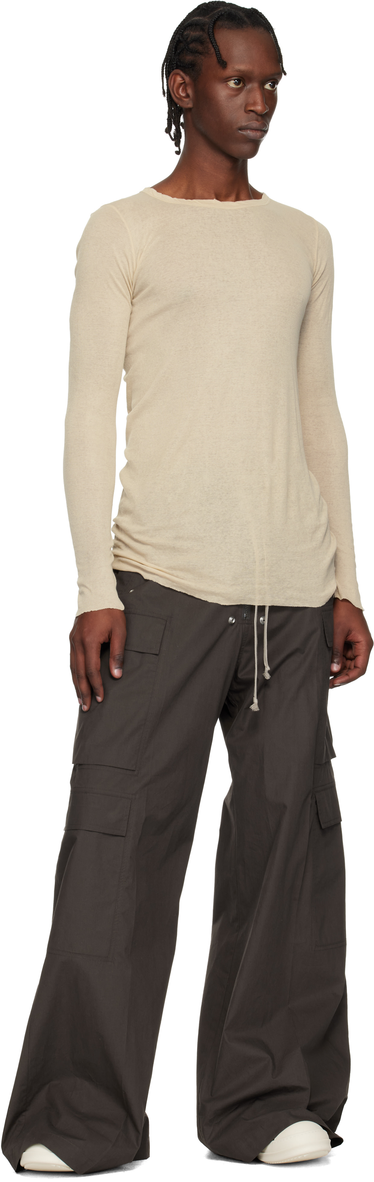 Rick Owens: Brown Temple Jumbolace Sneakers | SSENSE