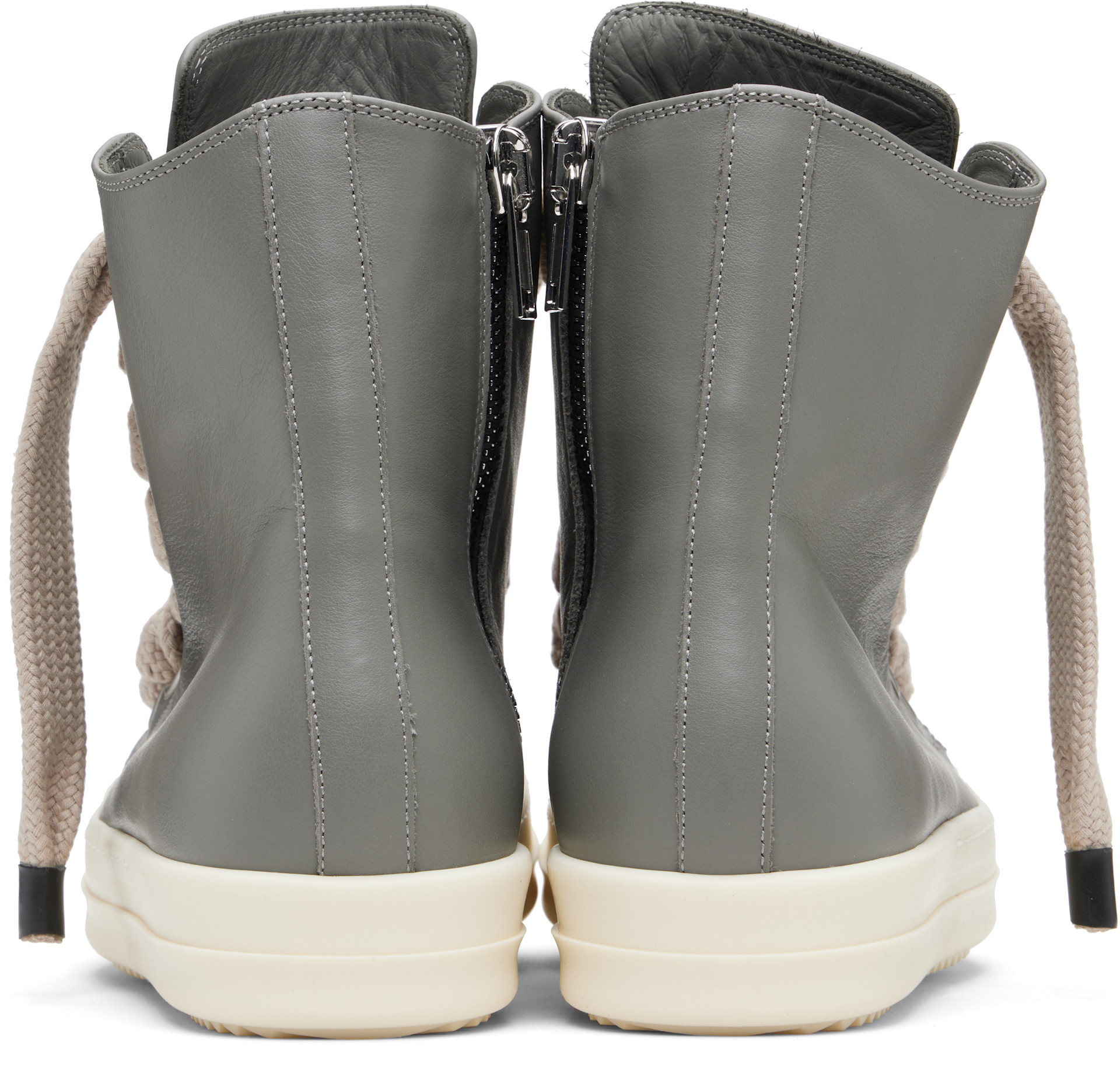 Rick Owens: Gray Temple Jumbolace Sneakers | SSENSE
