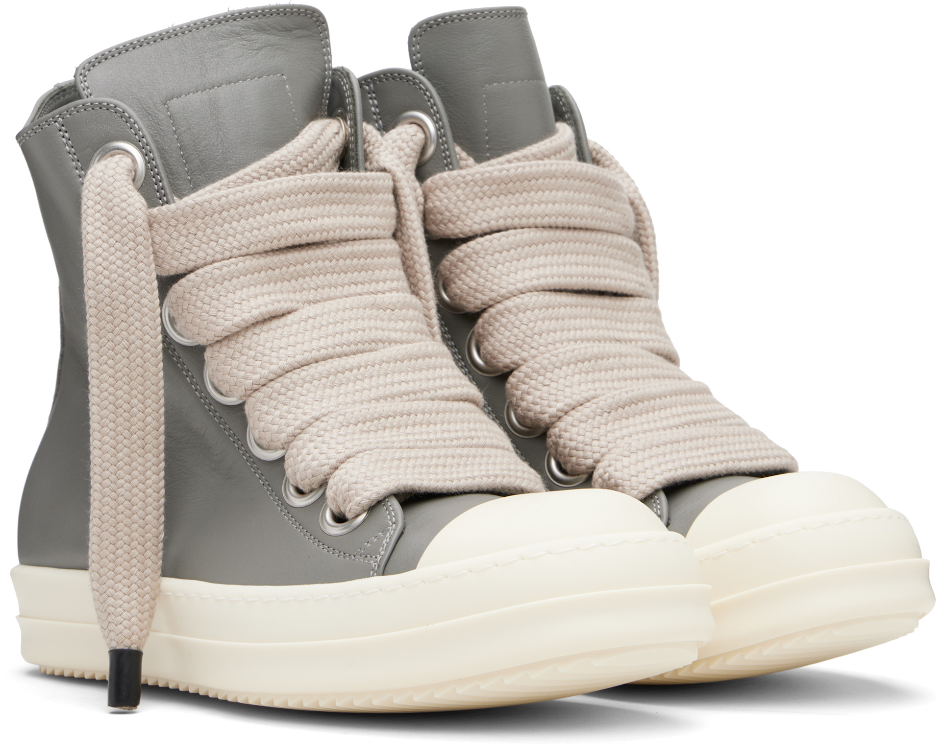 Rick Owens: Gray Temple Jumbolace Sneakers | SSENSE