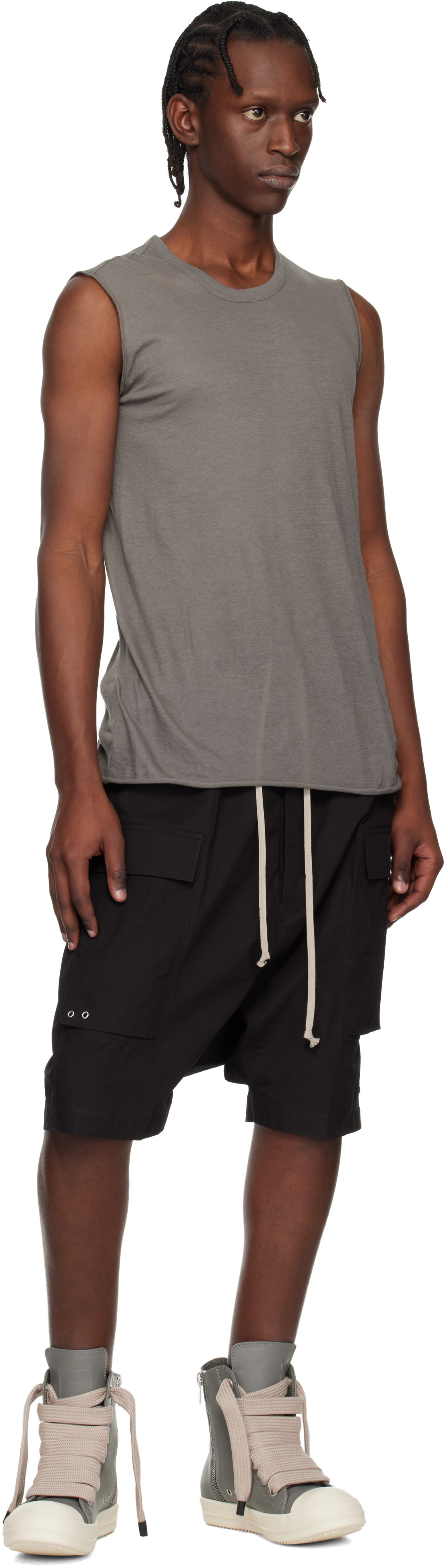 Rick Owens: Gray Temple Jumbolace Sneakers | SSENSE