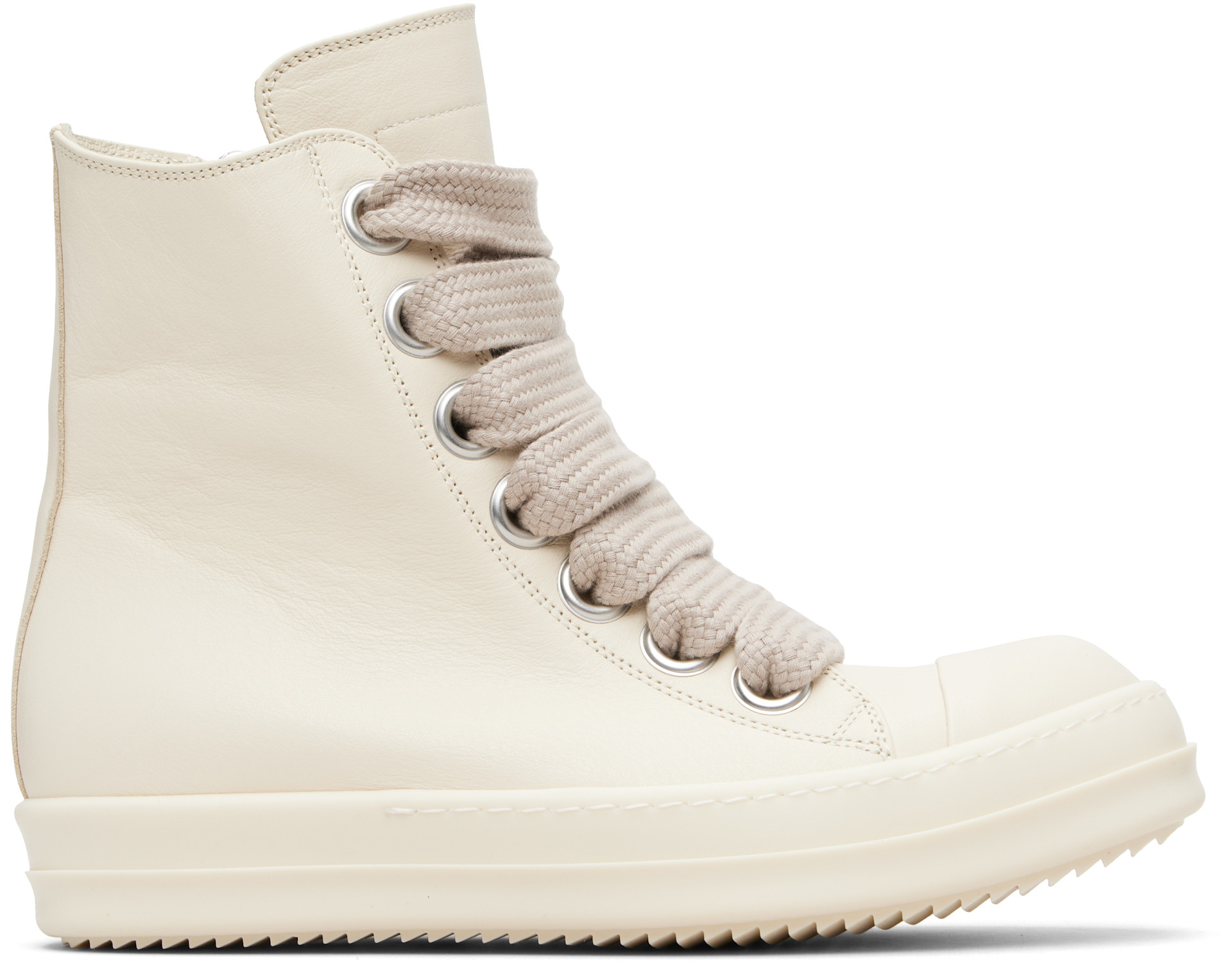 Rick Owens: オフホワイト Temple Jumbolace スニーカー | SSENSE 日本